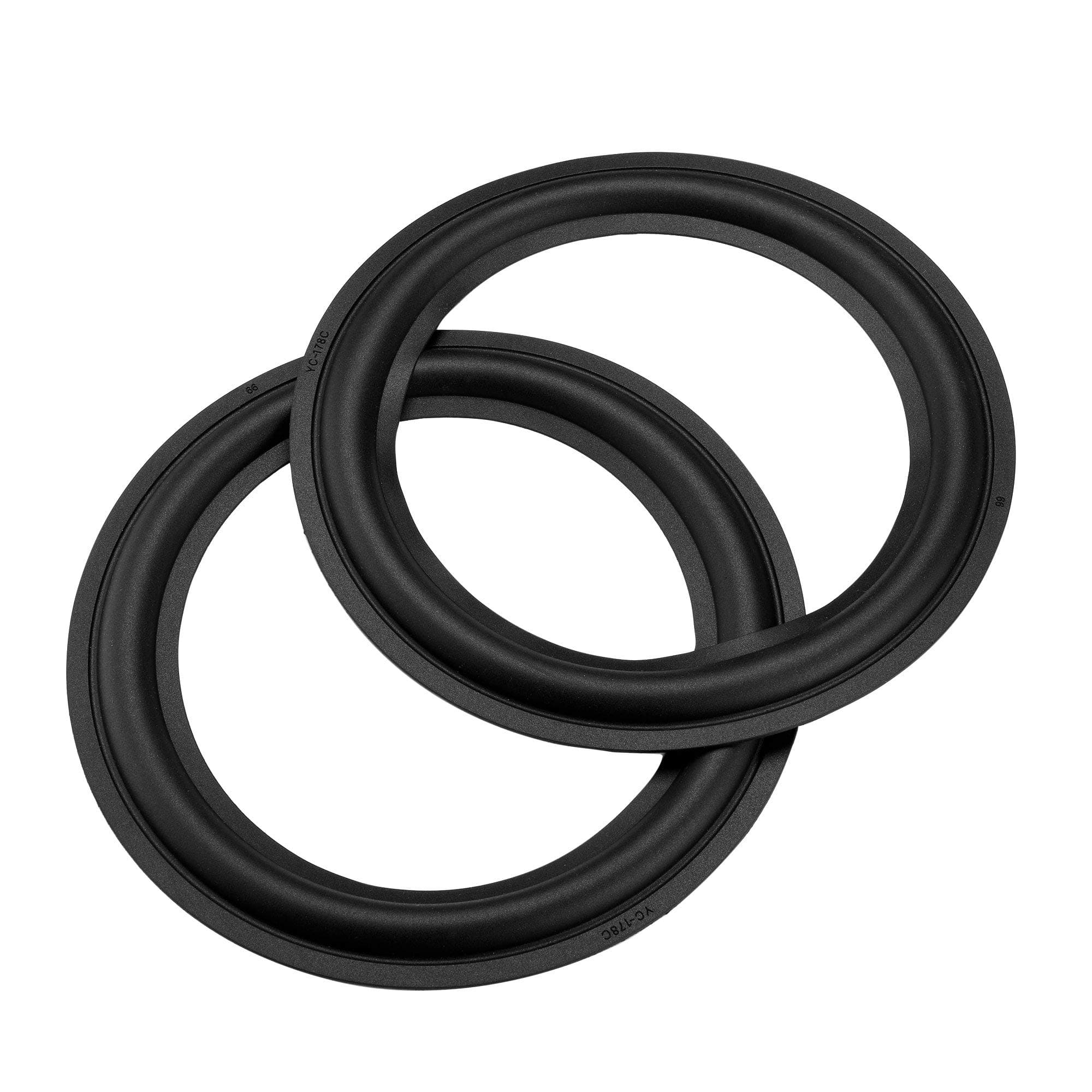 Bluecell 2pcs Black Color 8†Rubber Speaker Edge Surround Rings Replacement Parts for Speaker Repair or DIY (8")