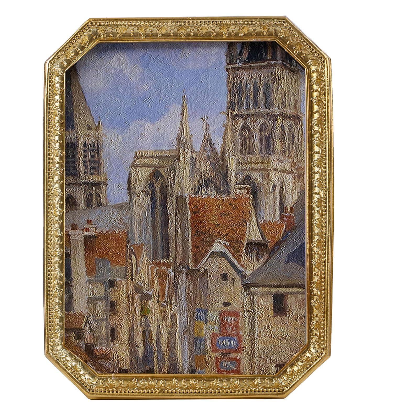 SIKOO Vintage 5×7 Gold Picture Frame Antique Ornate Photo Frame Tabletop and Wall Hanging with High Definition Glass Front for Home Décor,Retro Photo Gallery, Old-Fashioned Art