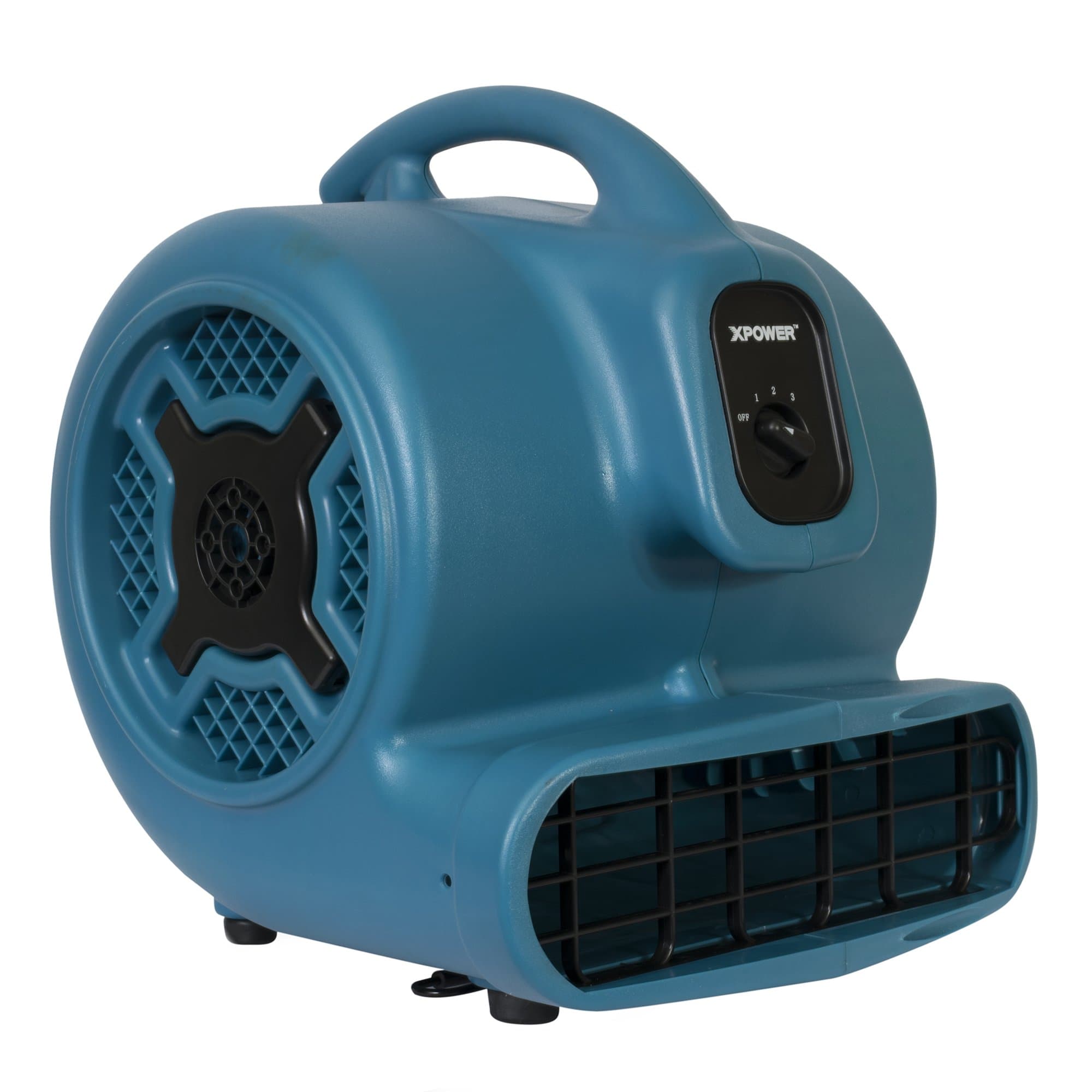 XPOWER X-830 Pro 1 HP 3600 CFM Centrifugal Air Mover, Carpet Dryer, Floor Fan, Blower, for Water Damage Restoration, Janitorial, Plumbing, Home Use Blue