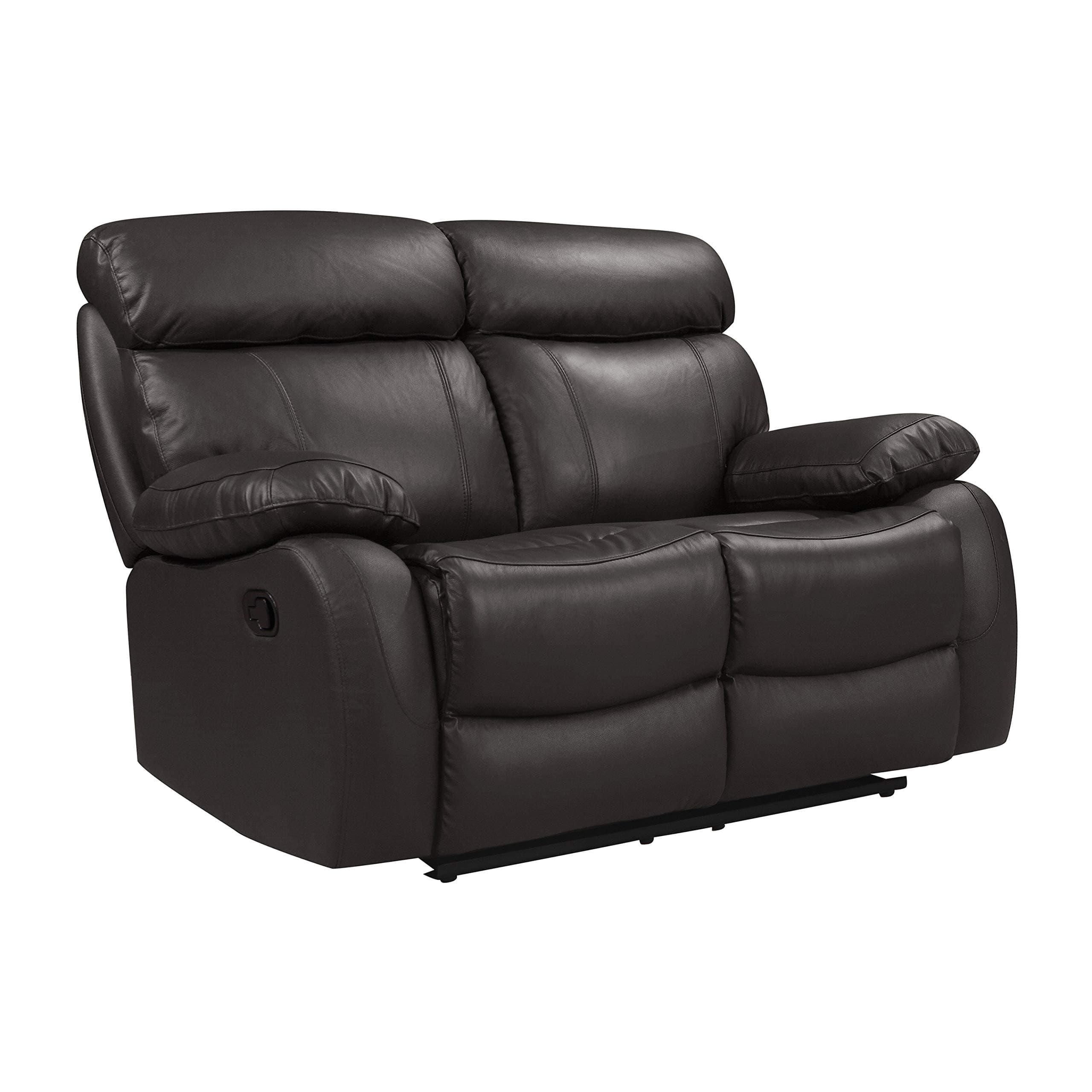 Homelegance Pendu Reclining Loveseat Top Grain Leather Match, Brown