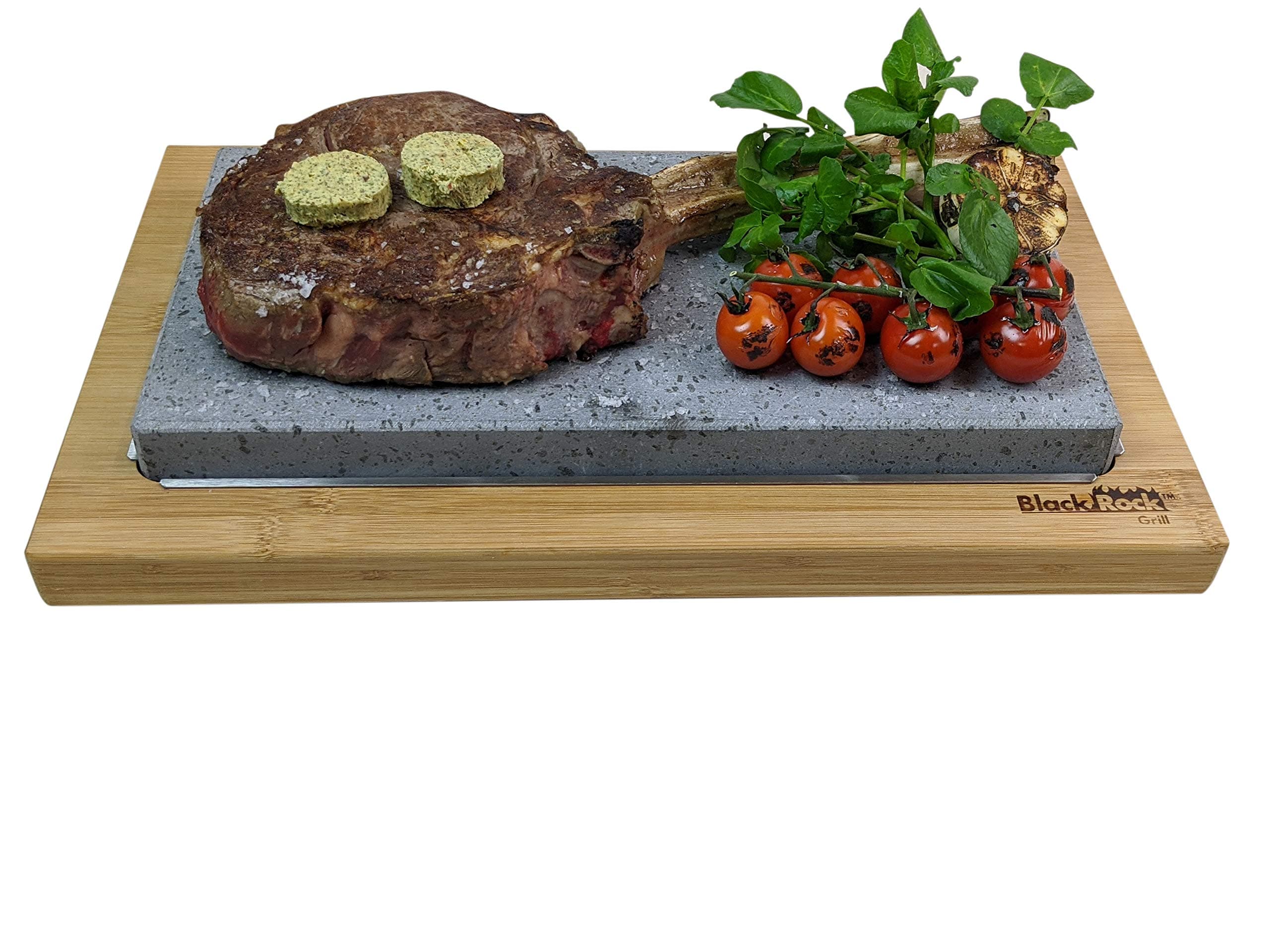 Ultimate Sharing Steak Stone Set - Restaurant-Grade Lava Stone for Superior Heat & Flavor