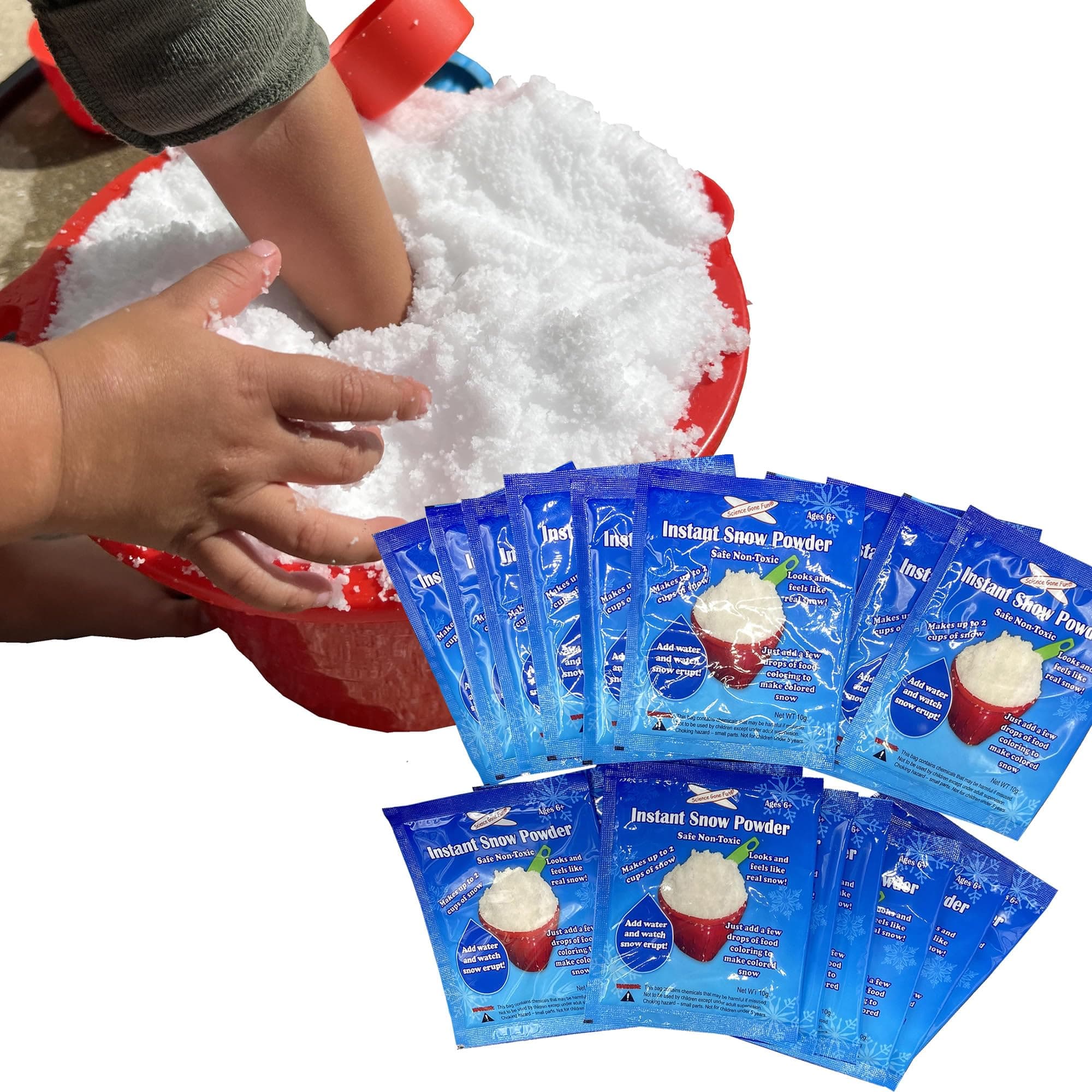 20 Packs - Instant Snow Powder - Science Gone Fun (Tm), Will Make About 80 Cups of Fluffy Instantly Snow.