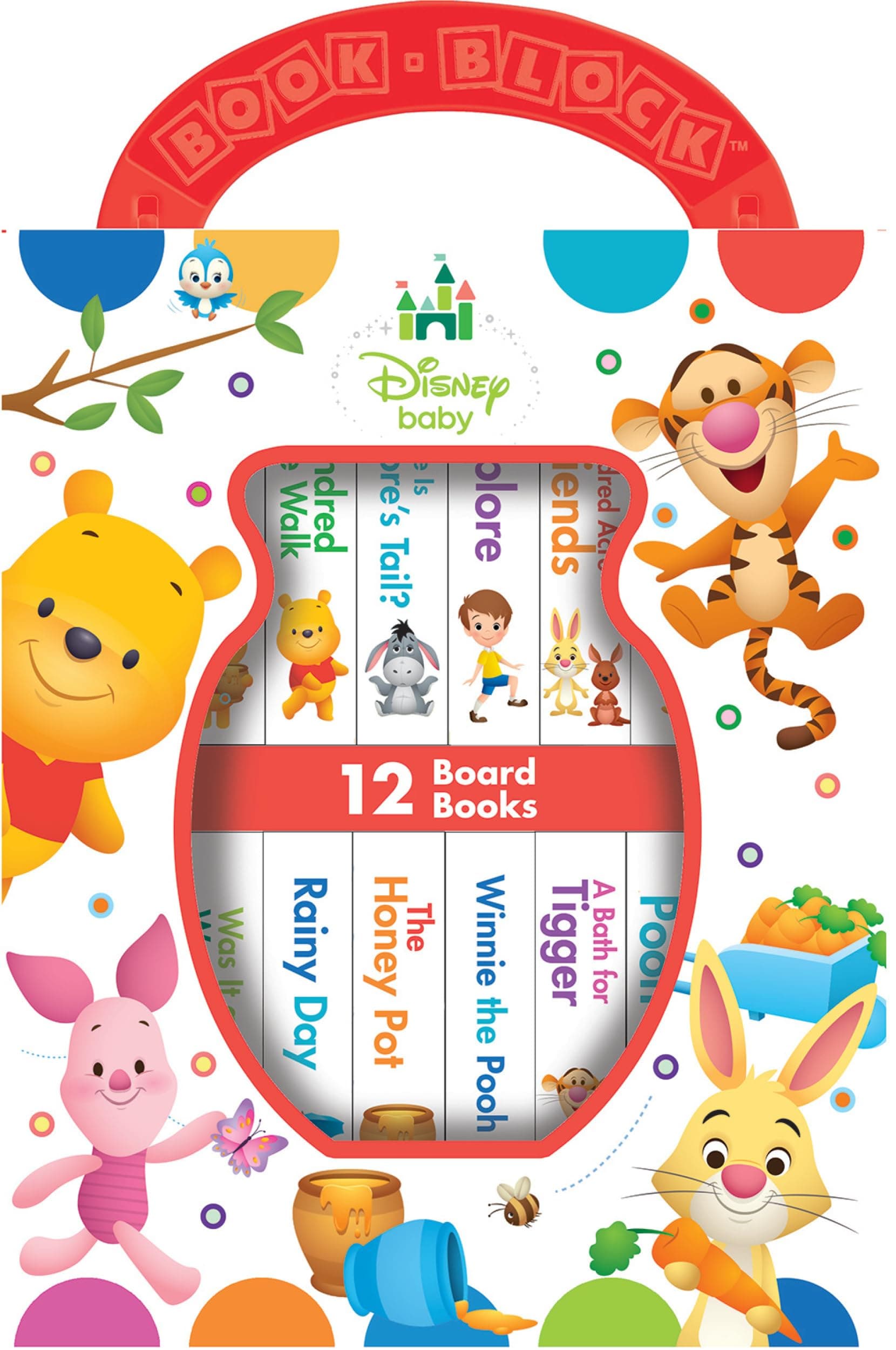 Disney Baby - Winnie the Pooh - My First Library Board Book Block 12-Book Set - Pi Kids