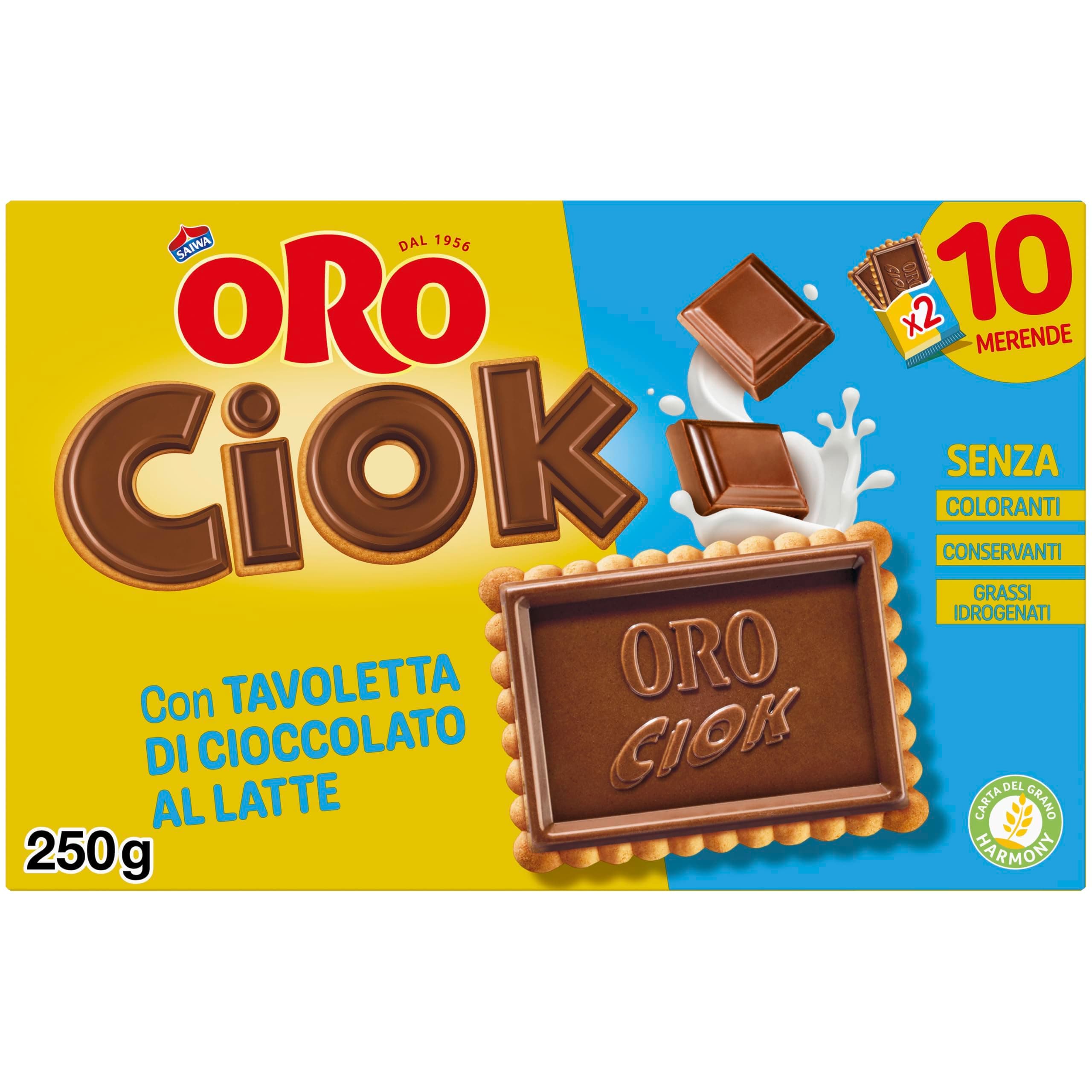 Oro Ciok Tavoletta di Cioccolato al Latte, 10 x 25g