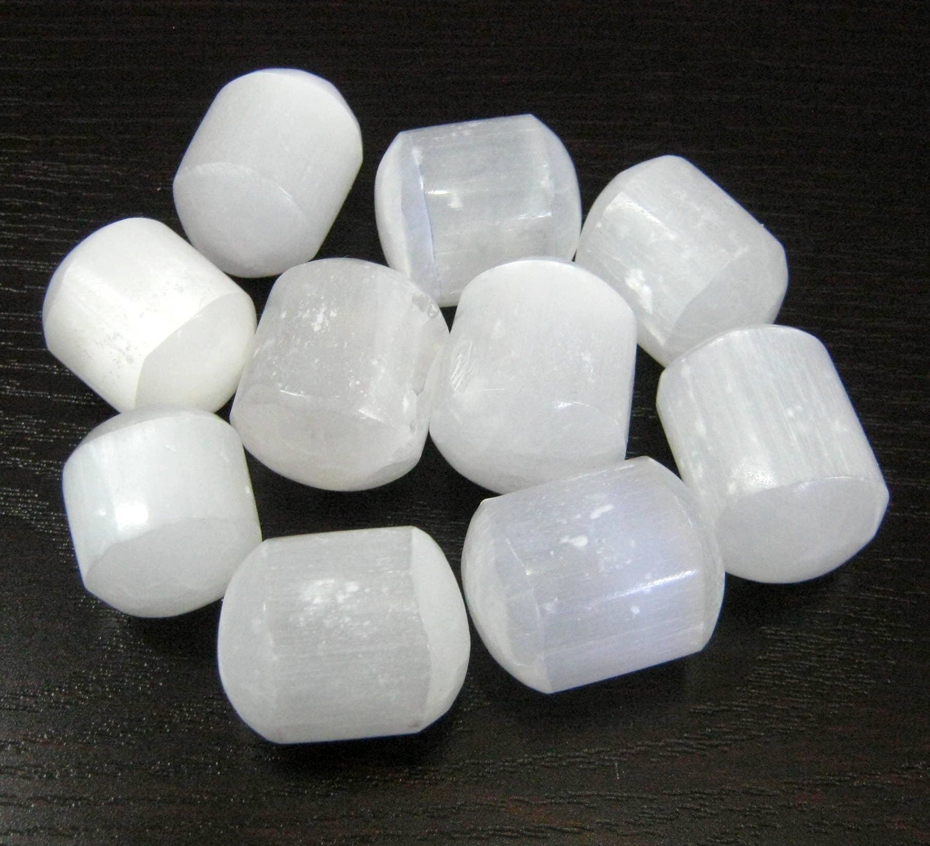 CRYSTALMIRACLE Beautiful set of five selenite tumbled stones crystal healing reiki feng shui gift gemstone