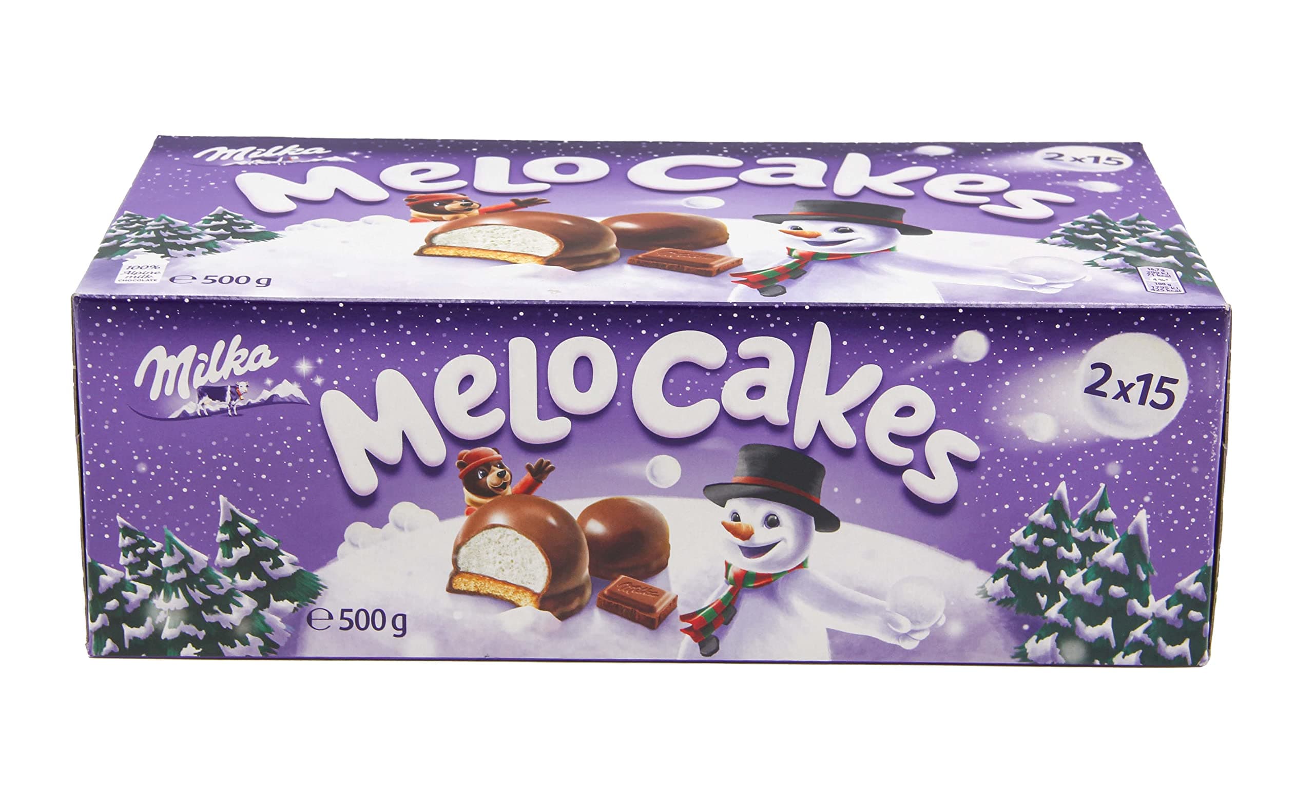 HiCollections Milka Melo Cakes - Apline Milk Chocolate Coating - Crispy Biscuit and Light Touch of Foam 500g