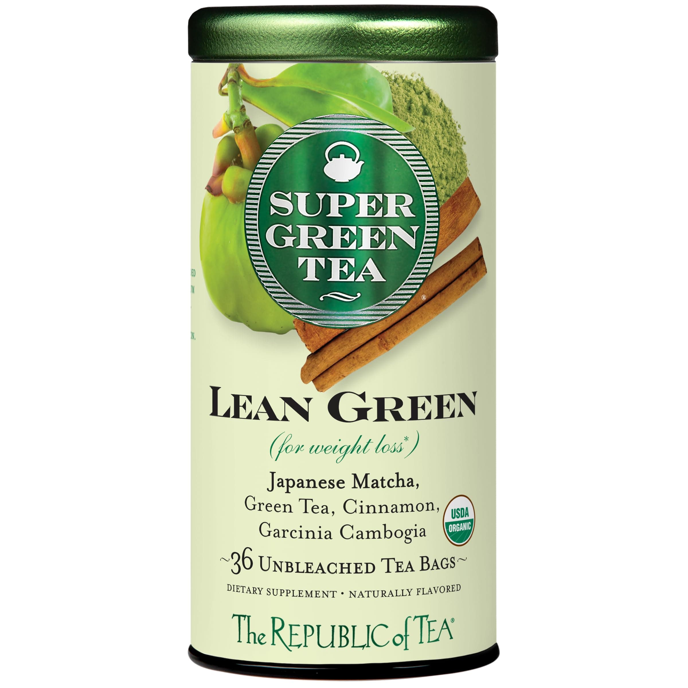 Lean Green SuperGreen Tea, Matcha And Garcinia Cambogia Tea Blend (36 Tea Bags)