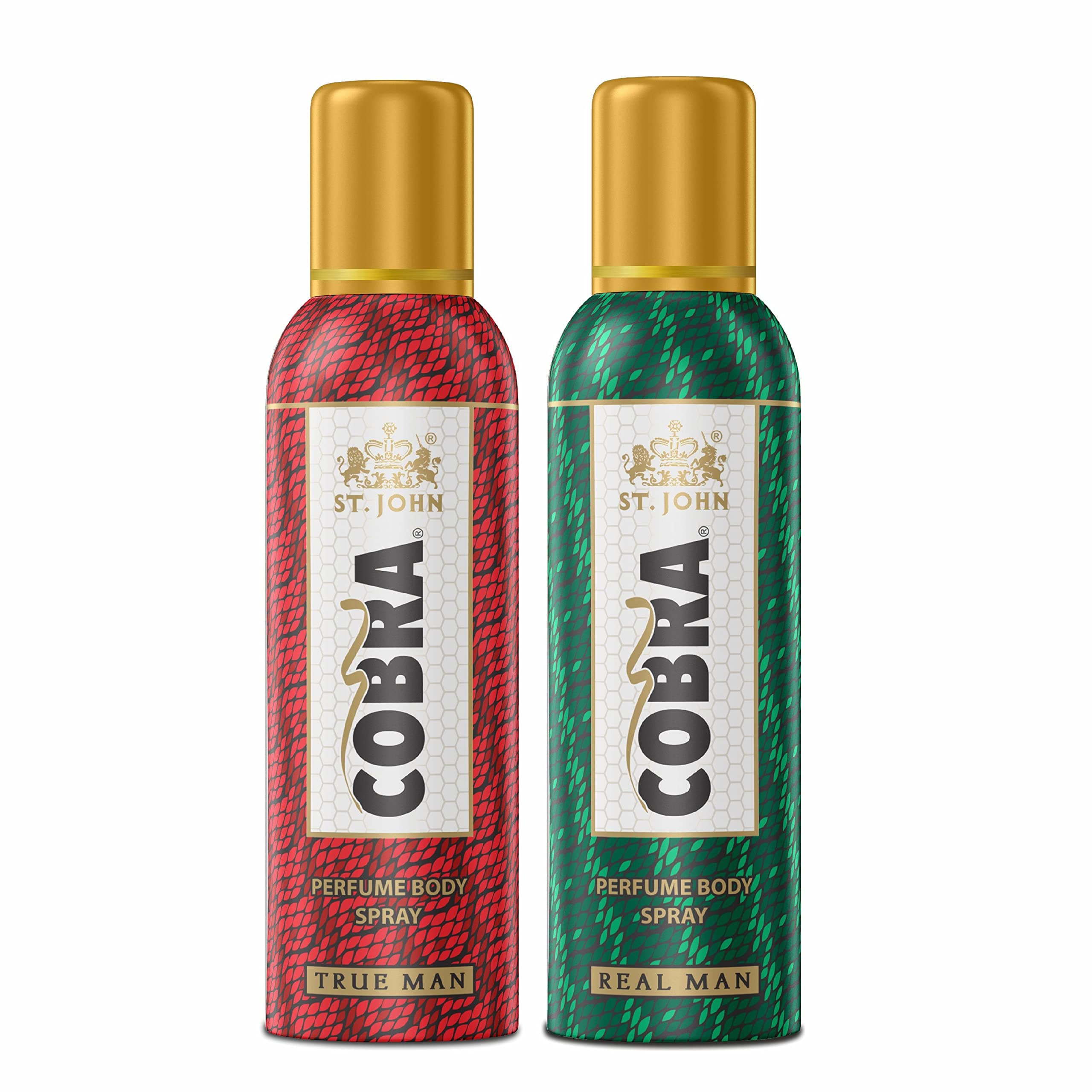 ST.JOHN COBRA Perfume For Men, Long Lasting Fragrance, Irresistible Scent, Fresh and Soothing Men Perfume, Eau De Parfum Men, COBRA- Real Man & True Man (100ml Each - Pack of 2)