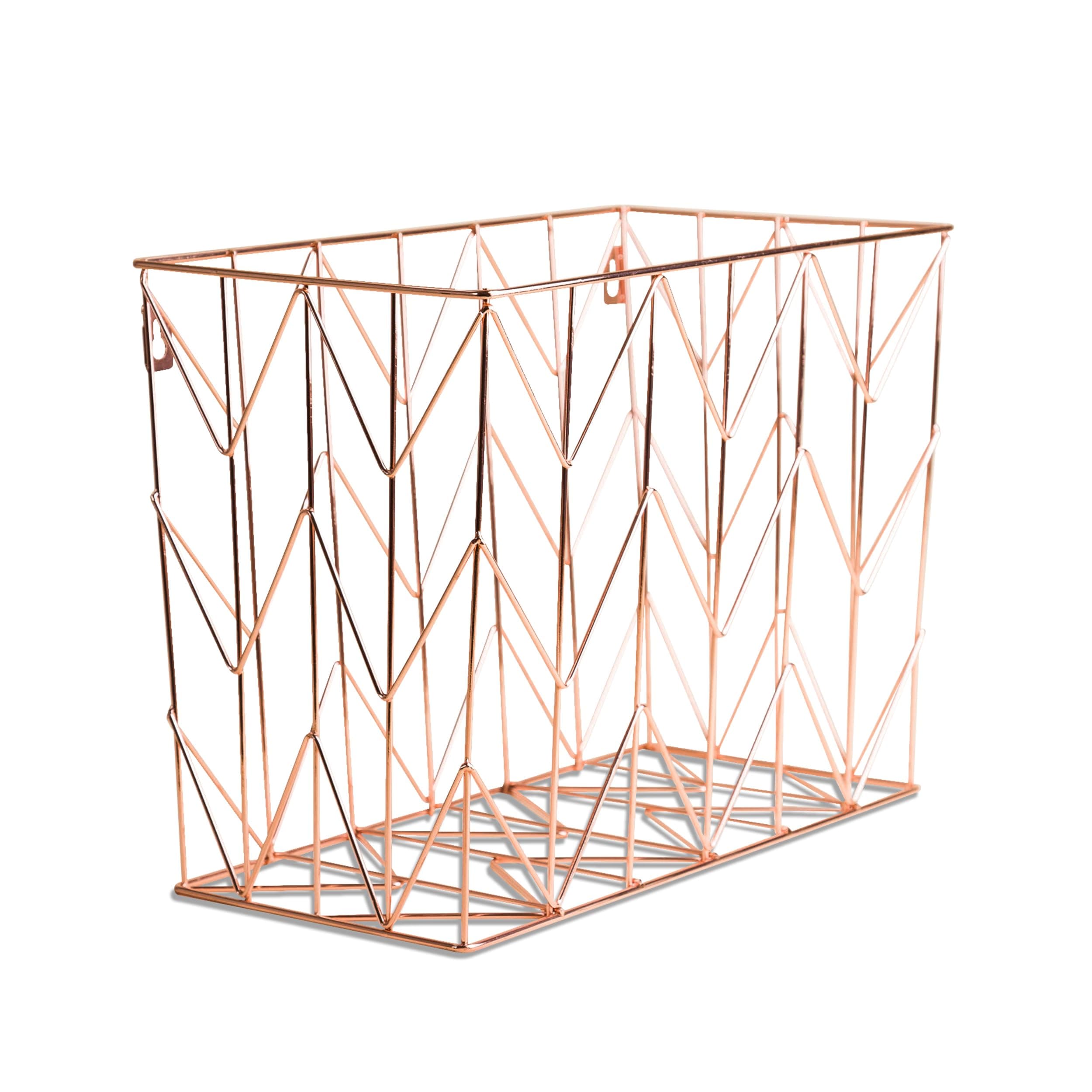 Hanging File Desk Organizer, Rose Gold Wire Metal - 854U02-06