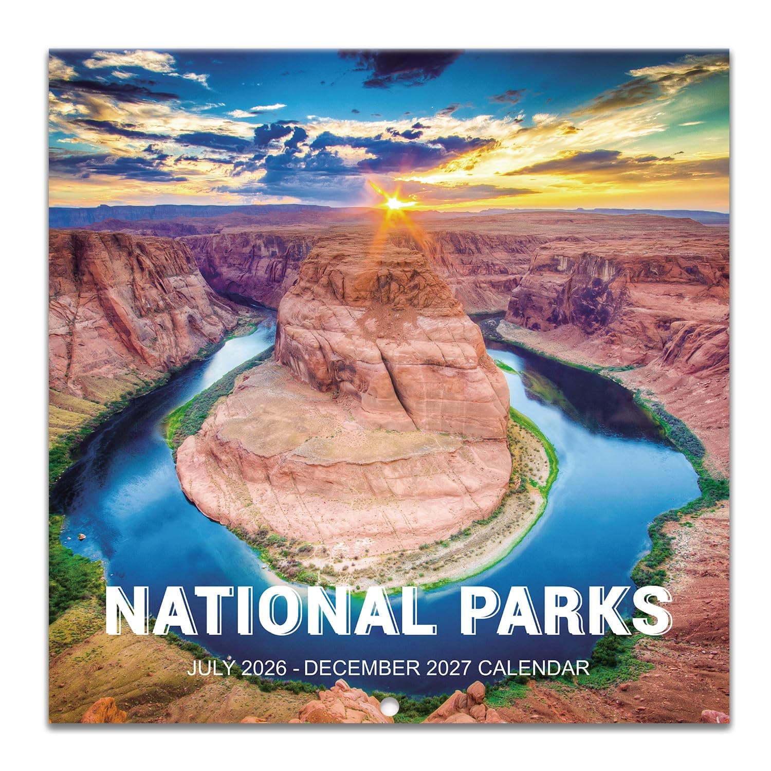 National Parks Calendar 2026-2027 - JUL 2026 - DEC 2027, Wall Calendar 2026-2027, 18 Monthly Calendar 26-27, 12" x 24" (Open), Wall Calendar with Unruled Blocks(1.5" x 1.4") + Thick Glossy Paper