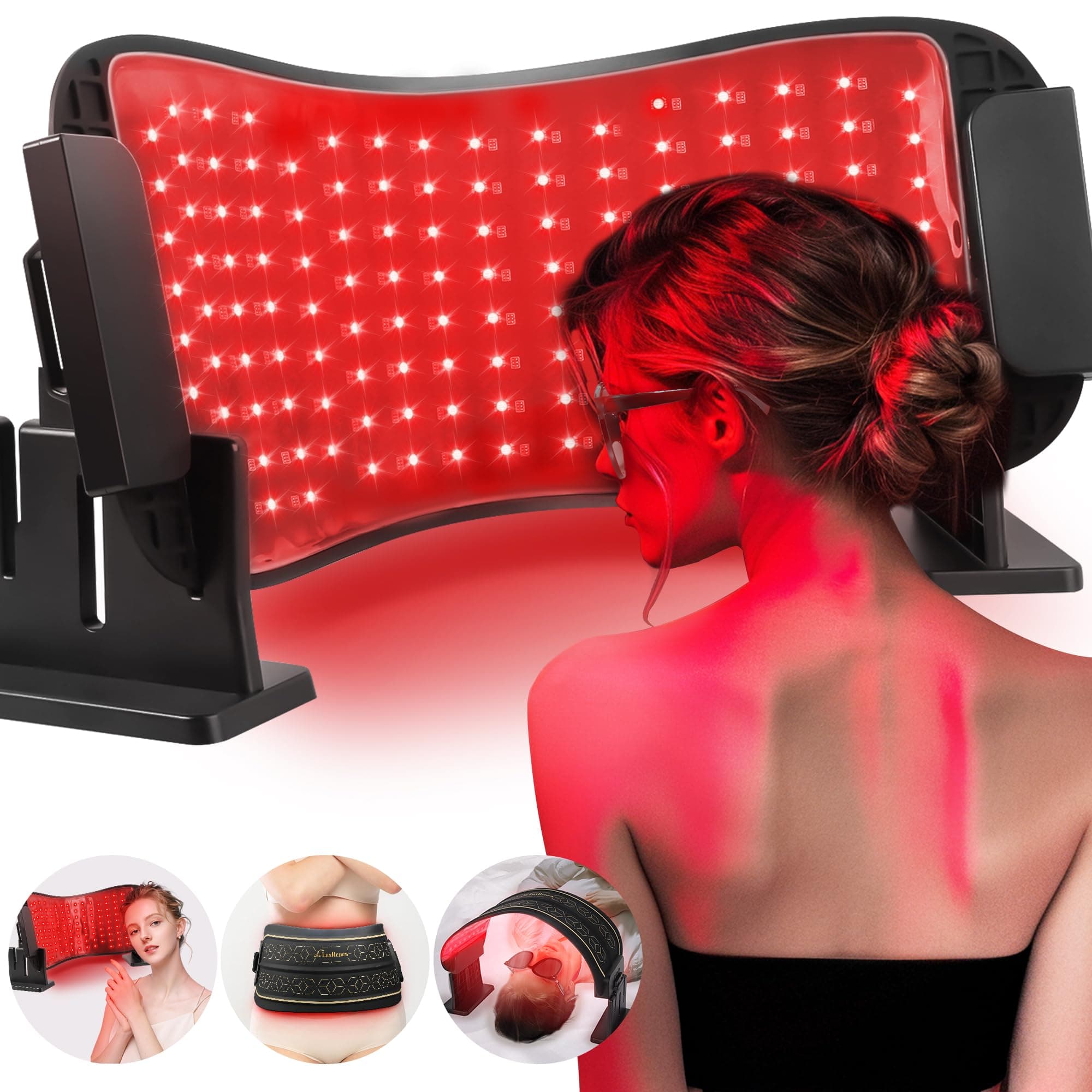 LuxRenew Max Multifunctional Red Light Therapy Body and Face Therapy LED Mask Infrared Light Therapy Near 850nm Face and Body Beauty Equipment for Women