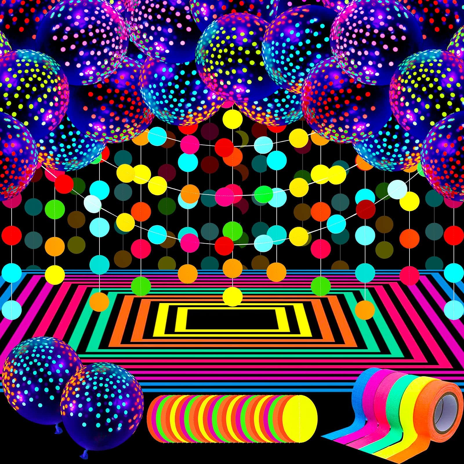 32 Pcs Glow in The Dark Party Supplies 25 Pcs Fluorescent Balloon