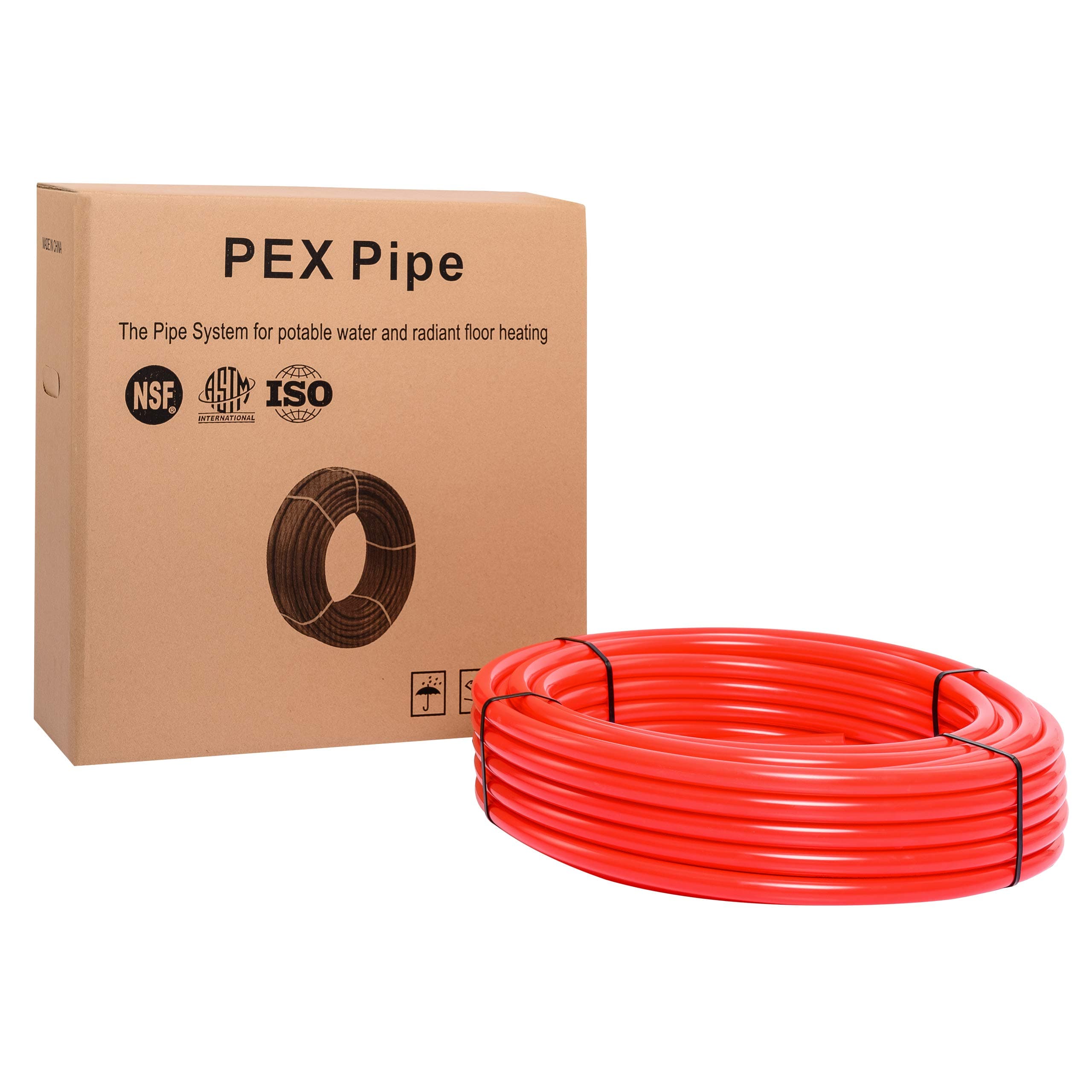 EFIELD Pex Piping Red Color in 3/4 inch - 100 ft Length for Potable Water - Non-Oxygen Barrier Piping for Hot/Cold Water - Plumbing and Heating Applications - Flexible for Easy Install or Repair