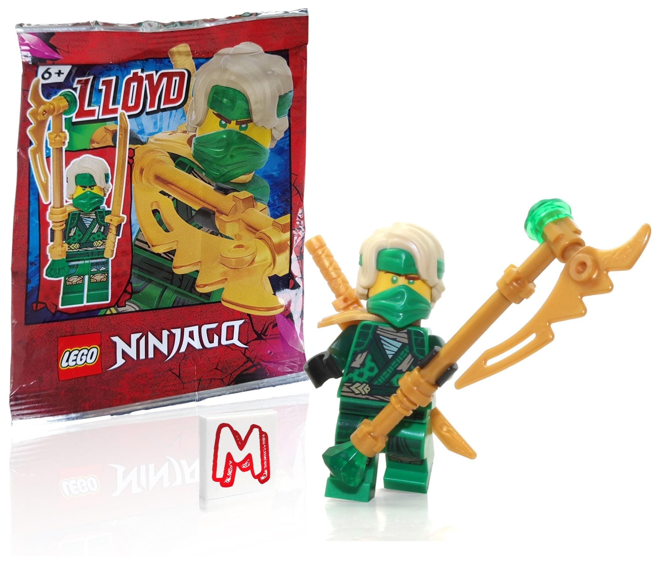 LEGO NINJAGO Crystalized Minifigure - Lloyd (Hair) with Dual Golden Weapons (Limited Edition Foil Pack)