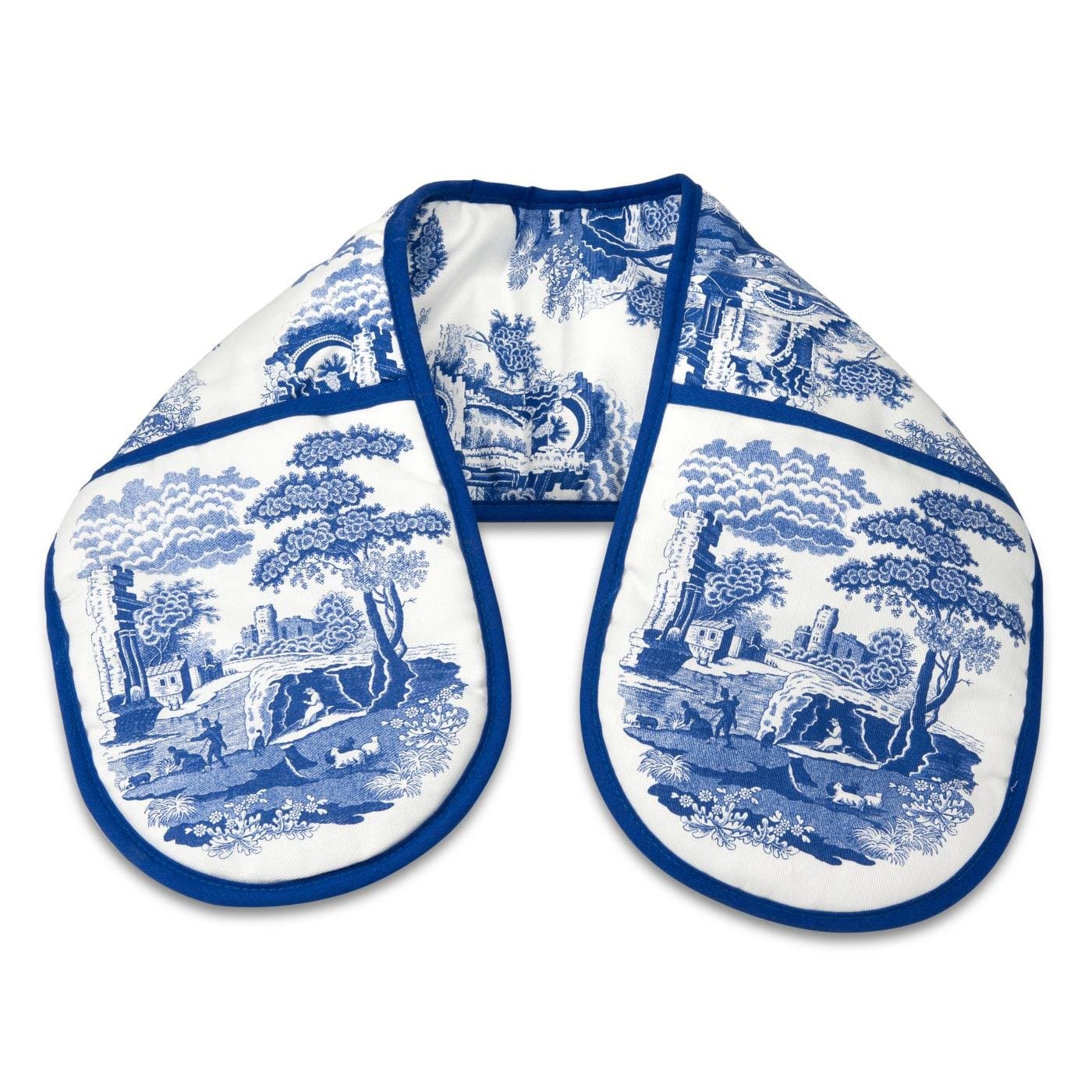 Pimpernel Portmeirion Home & Gifts Double Oven Glove, Blue & White
