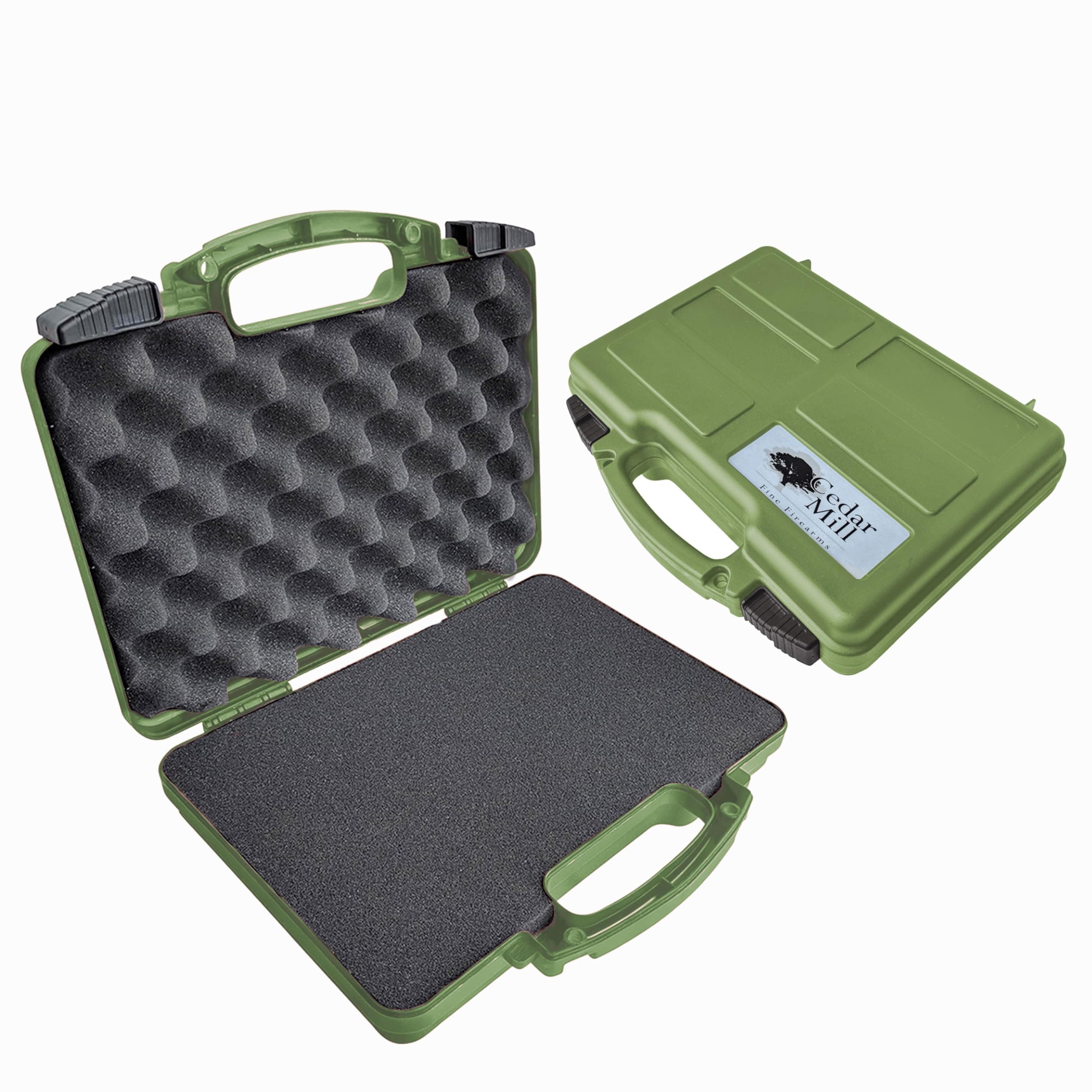 Cedar Mill Fine Firearms TSA Approved Hard Gun Case – Airline Approved Lockable Pistol Carrying Case with Dual Latch & Customizable Foam – Fits 9mm Handgun, Revolver & Firearm for Travel & Range Use
