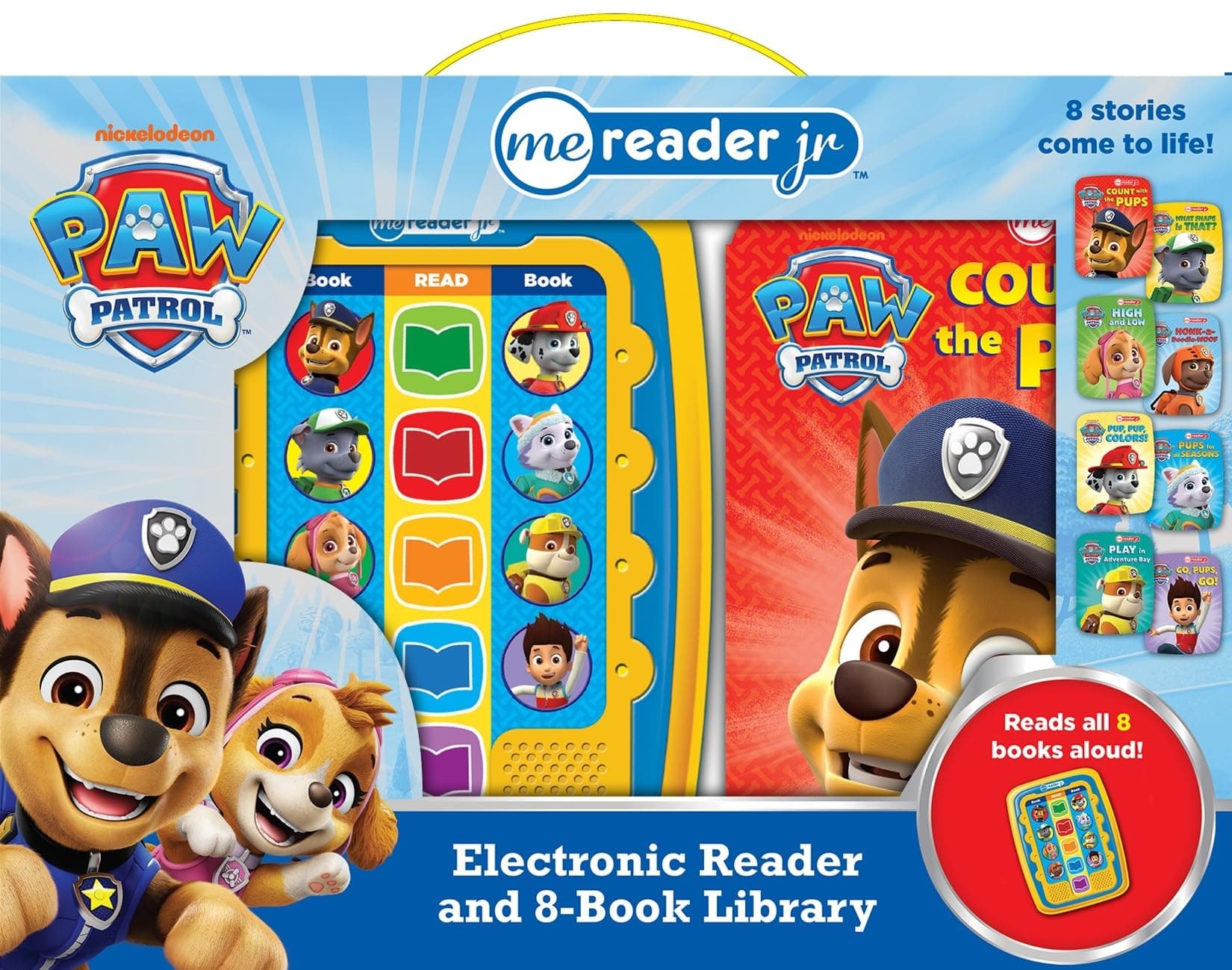 Nickelodeon PAW Patrol Chase, Skye, Marshall, and More! - Electronic Me Reader Jr. 8 Sound Book Library - PI Kids