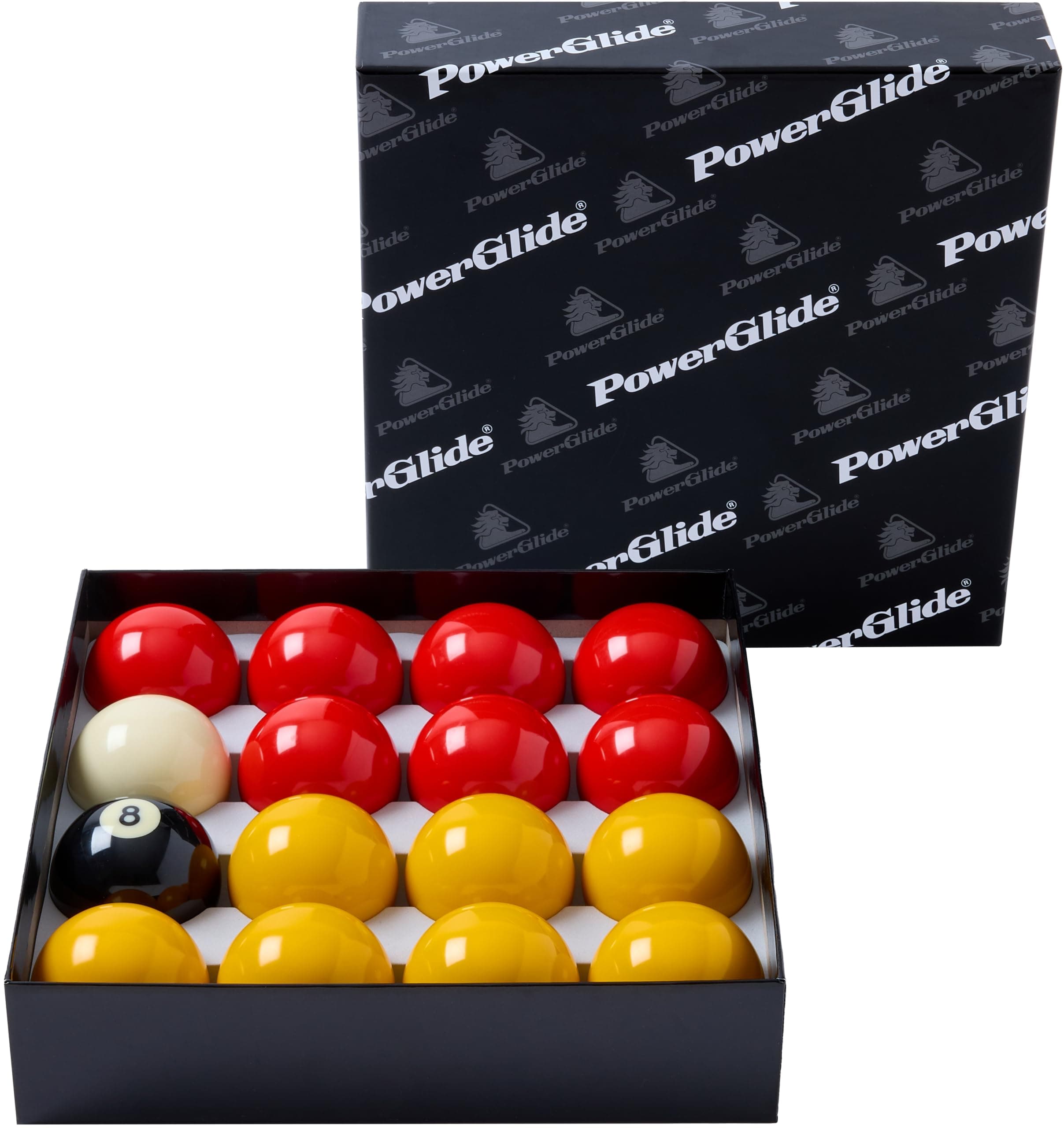 16 Ball Pool Billiards Set | Reds and Yellows | Tournament | 1 7/8", 2" or 2 1/4" Full Size | Boxed