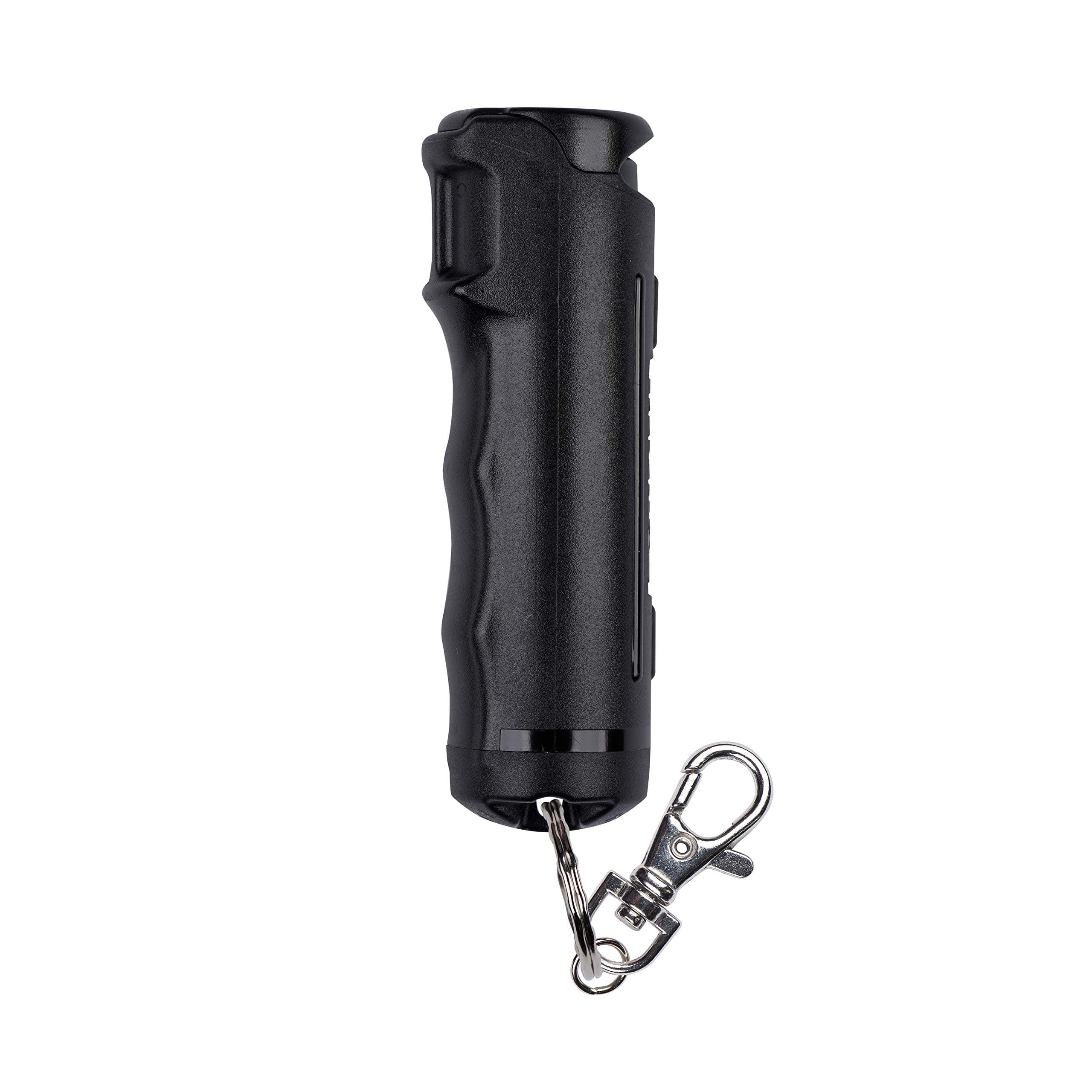 SABRE RED Flip Top Pepper Gel with Key Ring β Gel is Safer β Maximum Strength OC Spray, Durable Hard Case, Easier to Use, Finger Grip for Accurate Aim, 12-Foot (4M) Range, 25 Bursts (5X Other Brands), Black Pepper Gel Spray, (Model: F15-BUSG)