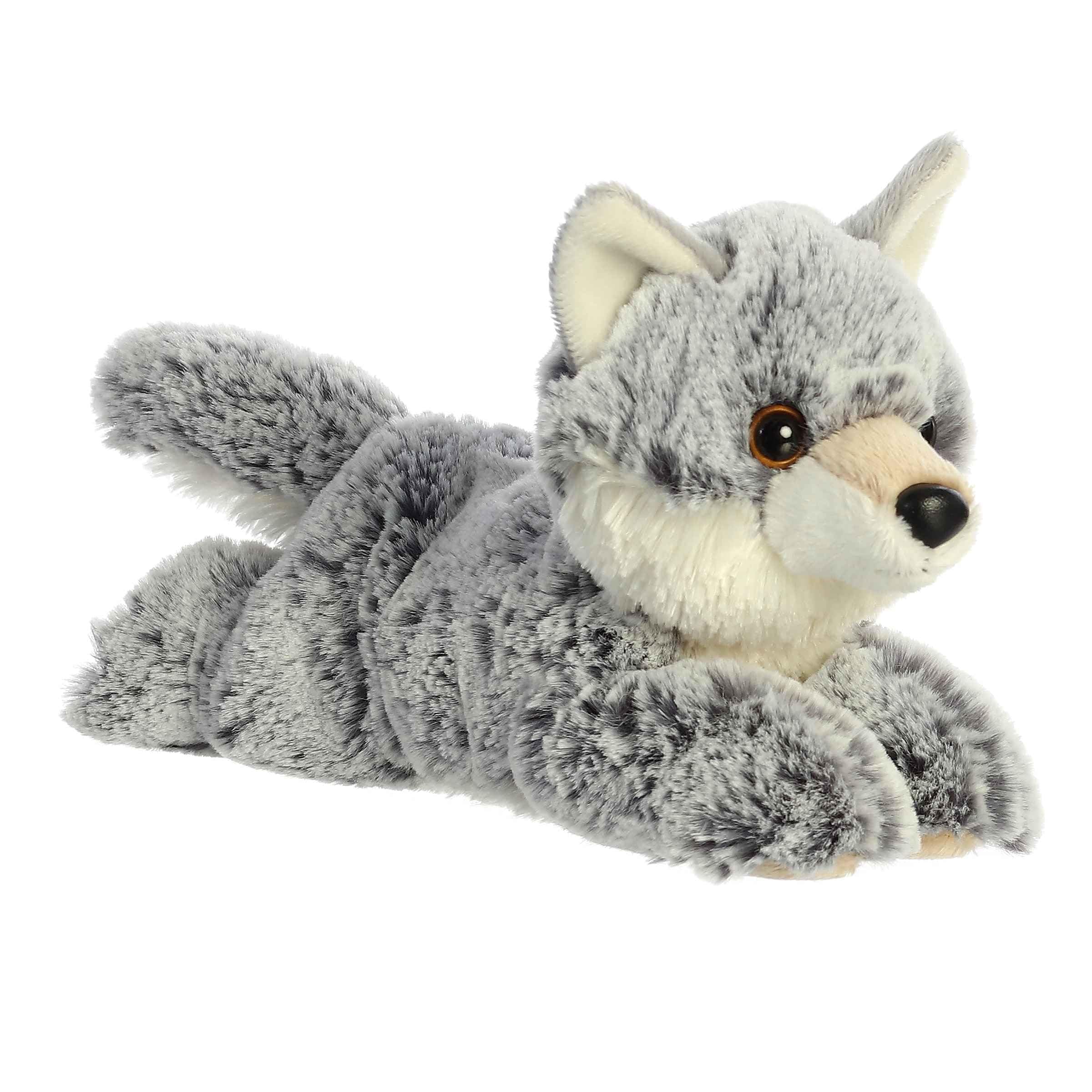 Adorable Mini Flopsie™ Winter Wolf™ Stuffed Animal - Mini Companions Ready for Playful Adventures - for Kids All Ages, Toddlers, Adults, and Families - Gray 8 Inches