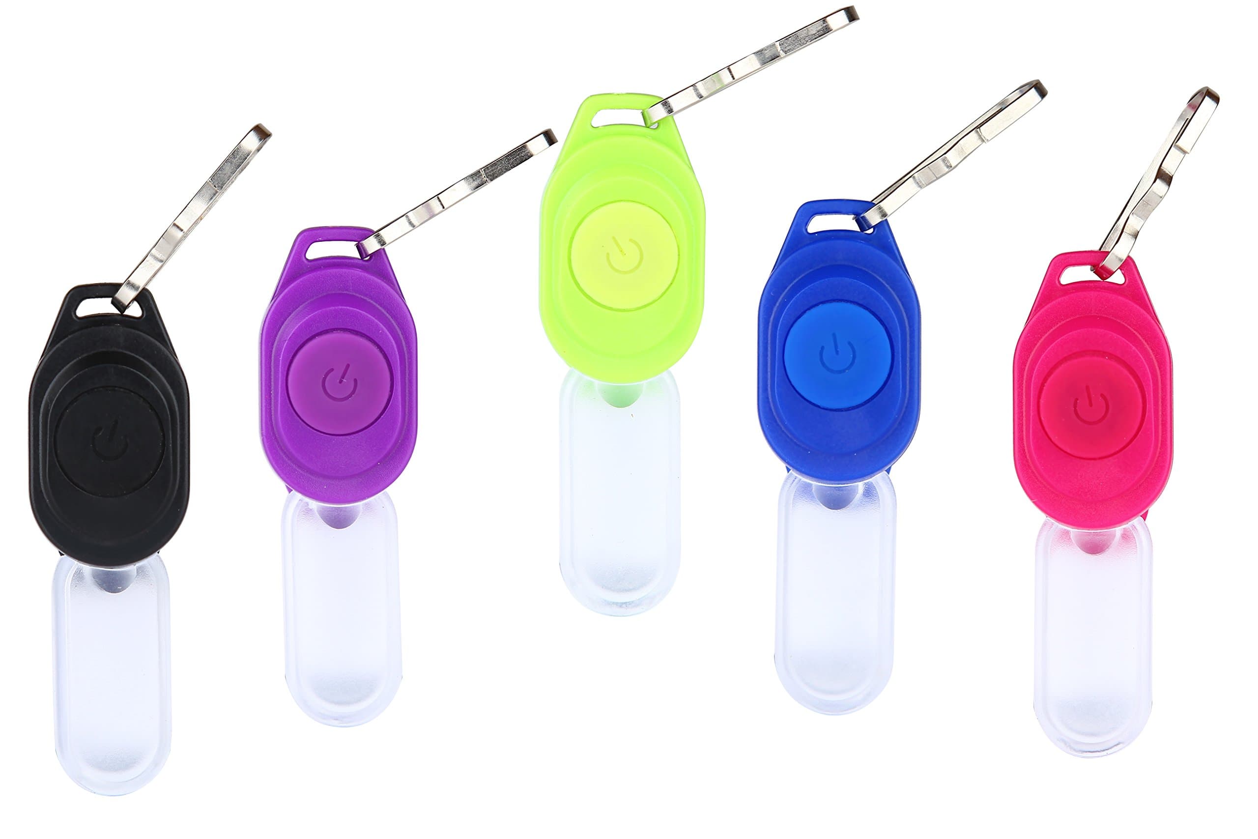 Zipper Led Light/Mini Reflector/Child Light Protector/Light Gadget Reflector/Dog Walker Light Protector/Jogger Runner Walker Reflector (Set of 5 multicolor)