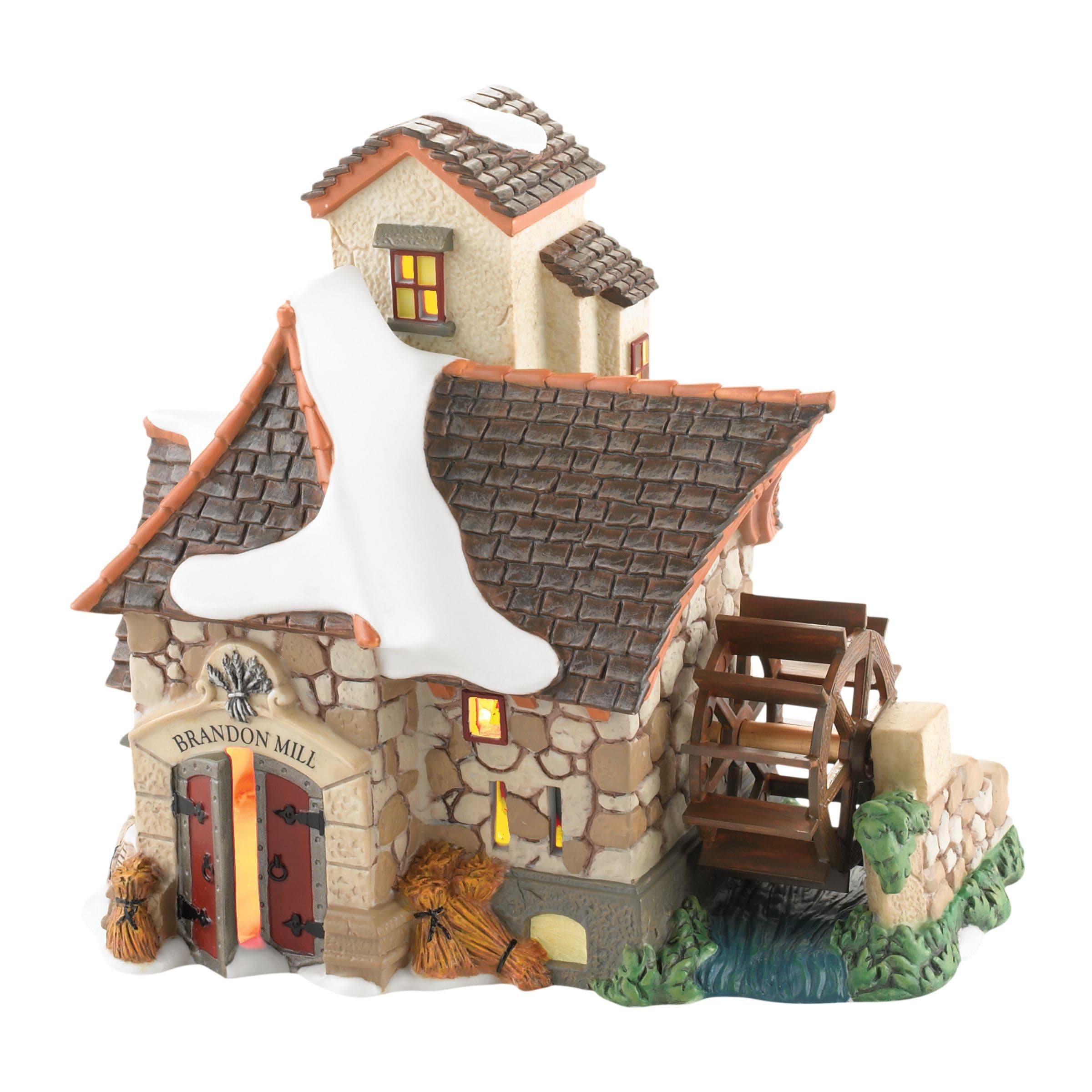 Dickens' Village The Brandon Mill Lit Animated Building, 6.1 inch, Multicolor