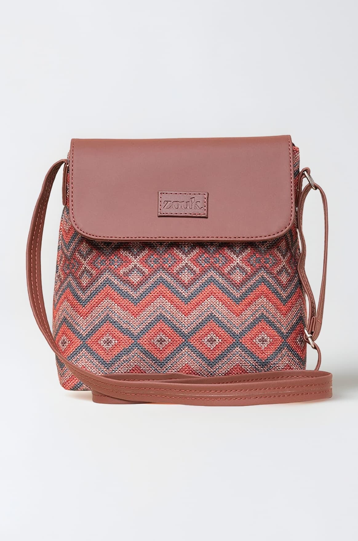 Flap Sling Bag | Crossbody Bags for Women | Women's Handbags | Stylish | Vegan Leather Evening Bag | Travel & Office Use | Purse and Wallet | Gwalior Weaves Print