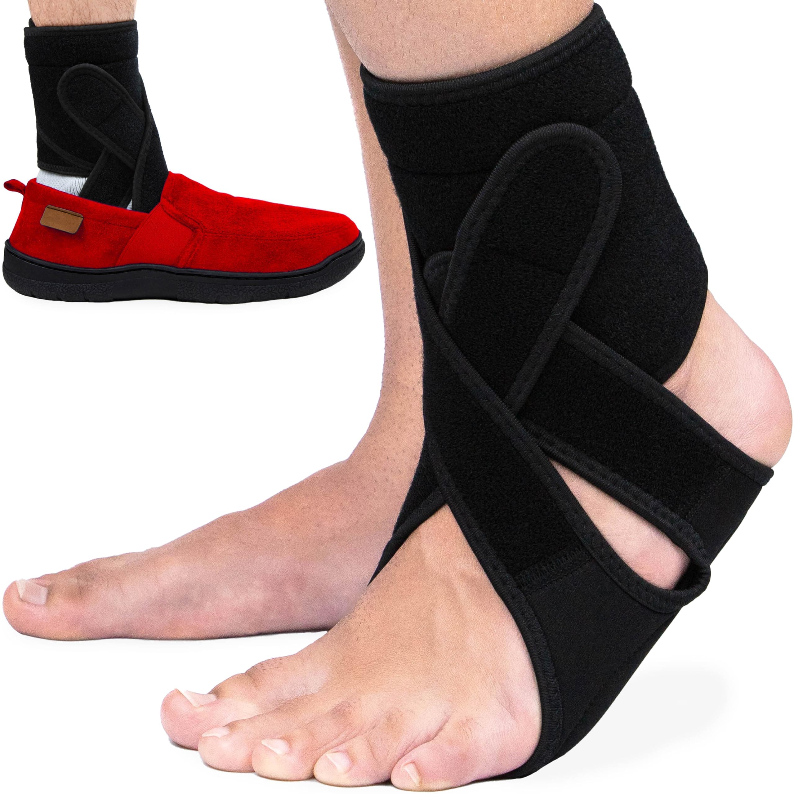 Left Foot AFO Foot Drop Brace For Walking With Shoes, Socks, Or Barefoot Provides Foot Drop Support For Men Or Women And Also Provides Plantar Fasciitis Relief (Left)
