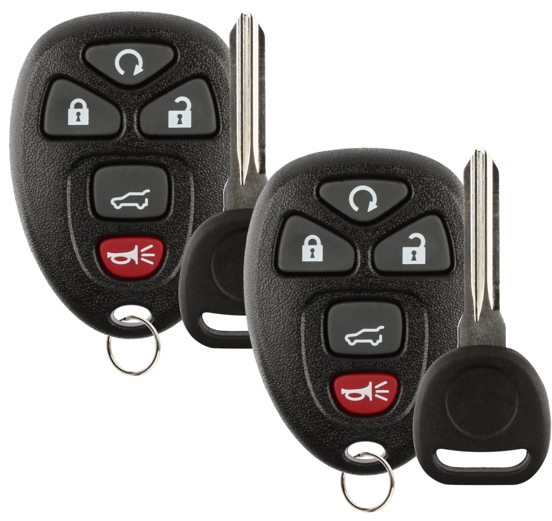 Replacement Key Fob Car Remote and Uncut Transponder Key Compatible with 15913415, 25839476, ID 46 (2 Pack)