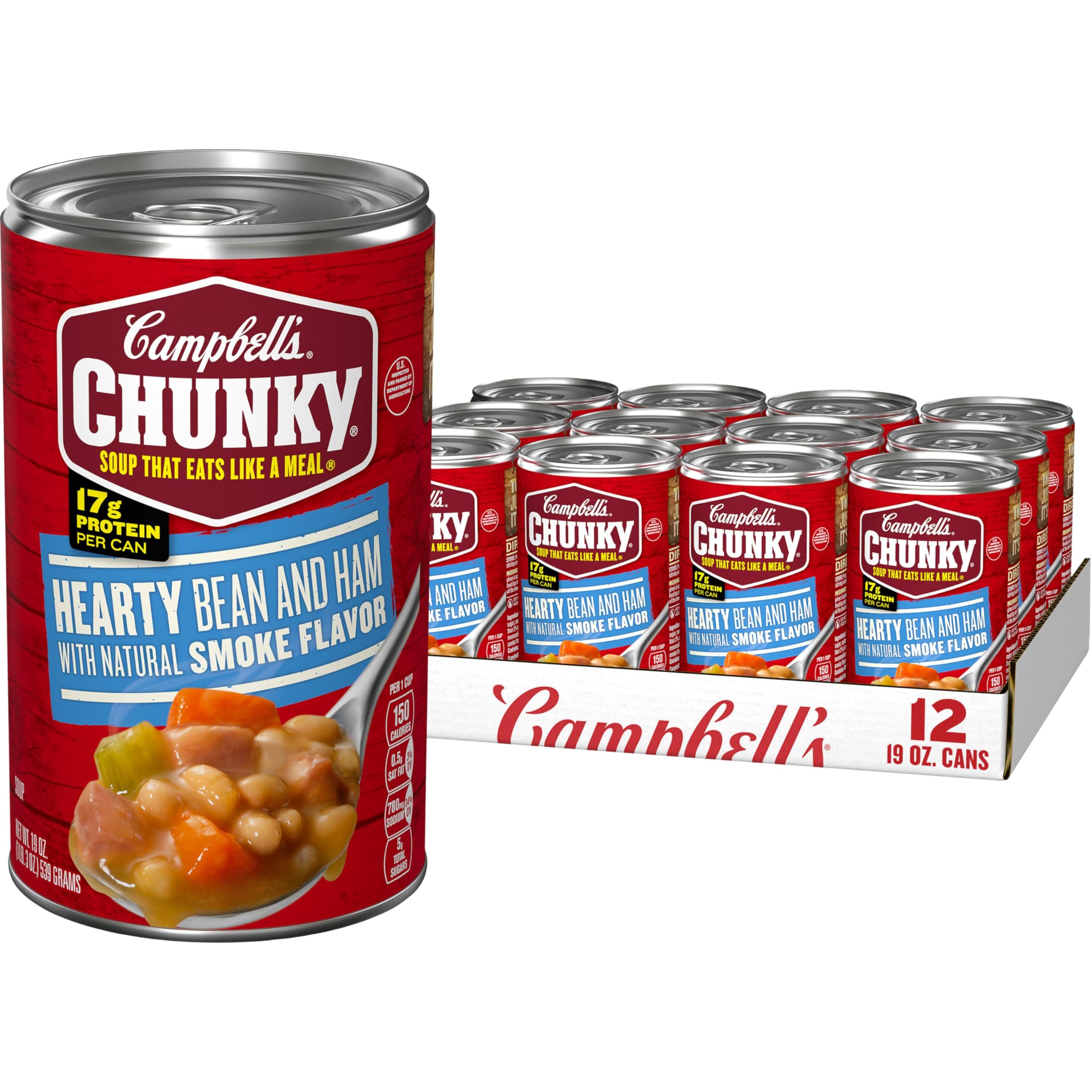 Soup, Hearty Bean Soup With Ham, 19 Ounce Can (Case Of 12)