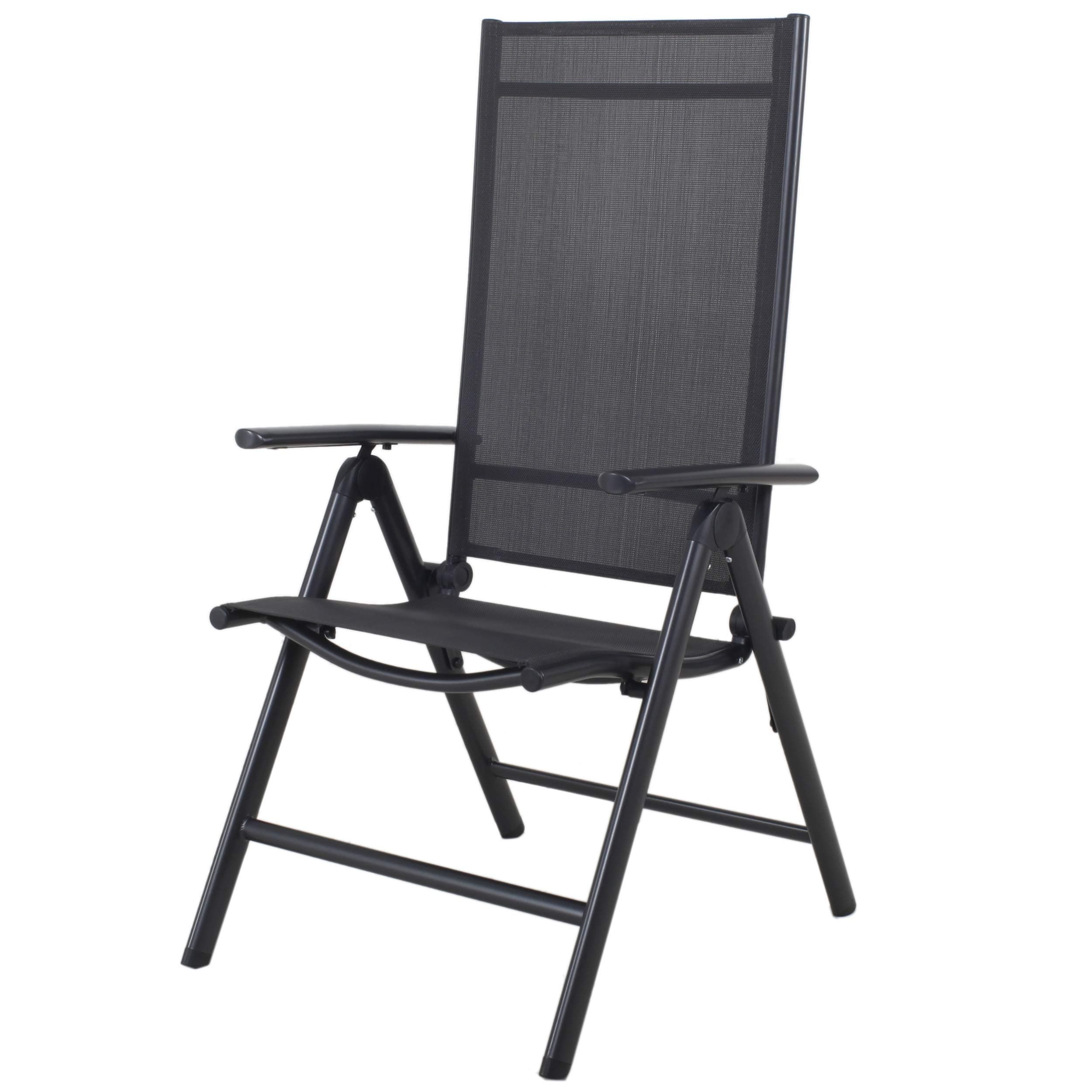 Chicreat Korfu Aluminium Folding Chair, Charcoal, 67 x 59 x 113cm