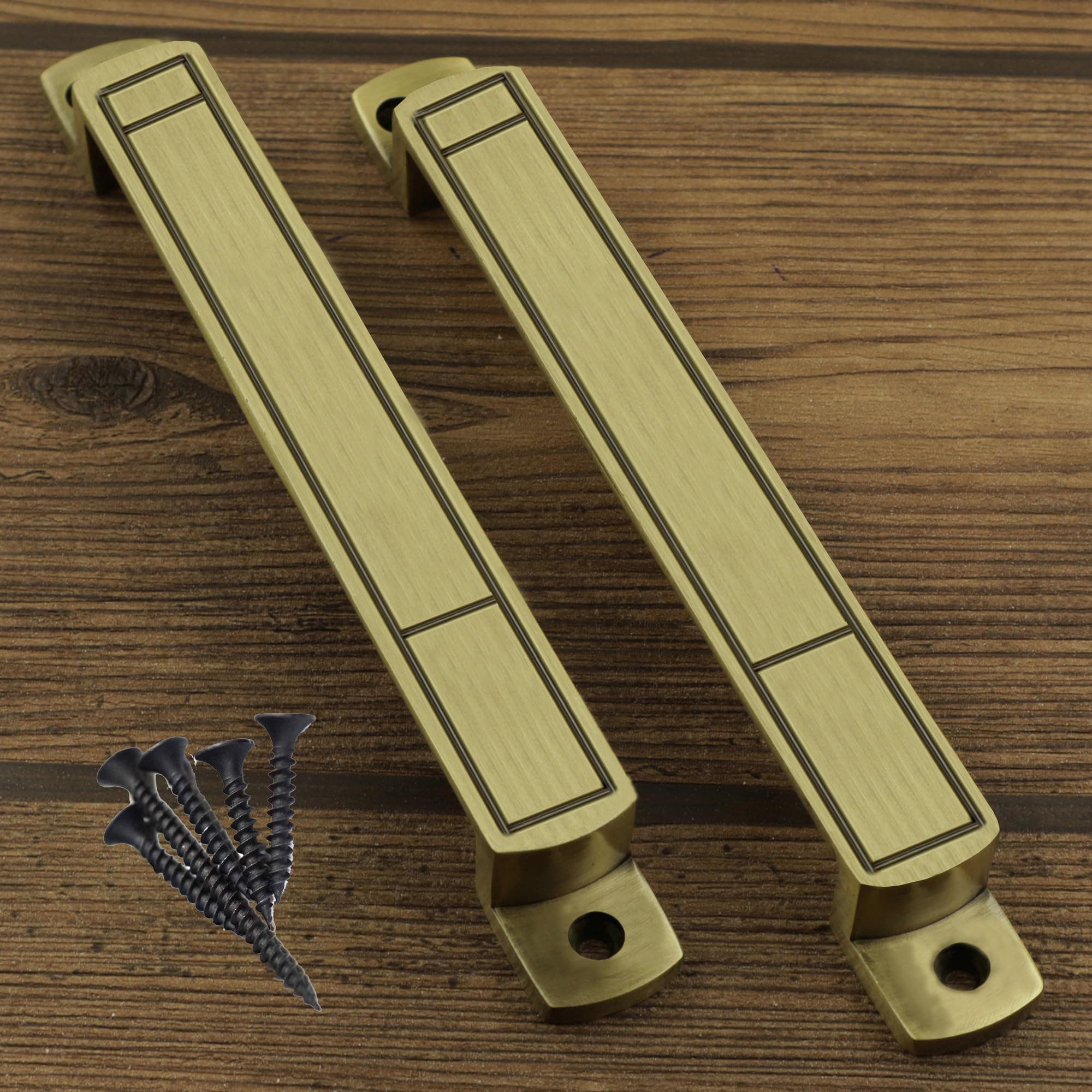 Jovial Sigma Main Door Handle/Door Handle/Pull Handle/Handle Set (7 Inch, Finish: Antique Brass, Material : Zink Alloy, 2 Pcs Set)