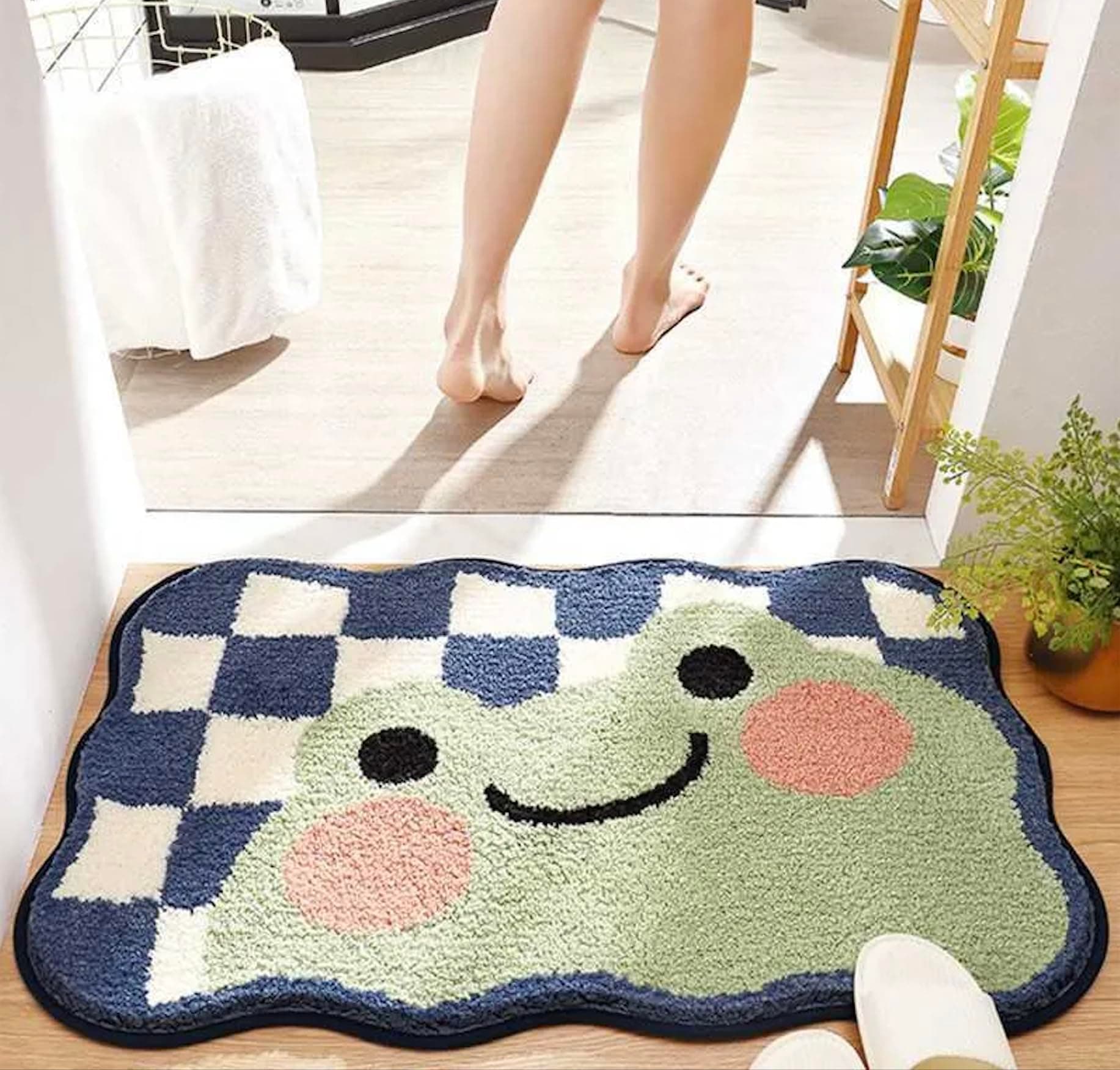 Frog Super Soft Anti Skid (40x60 cm) Super Absorbent Mats Microfibre 2000 GSM Door Mats for Home/Bathroom/Bedroom/Kitchen/Floor Mat (Pack of 1)