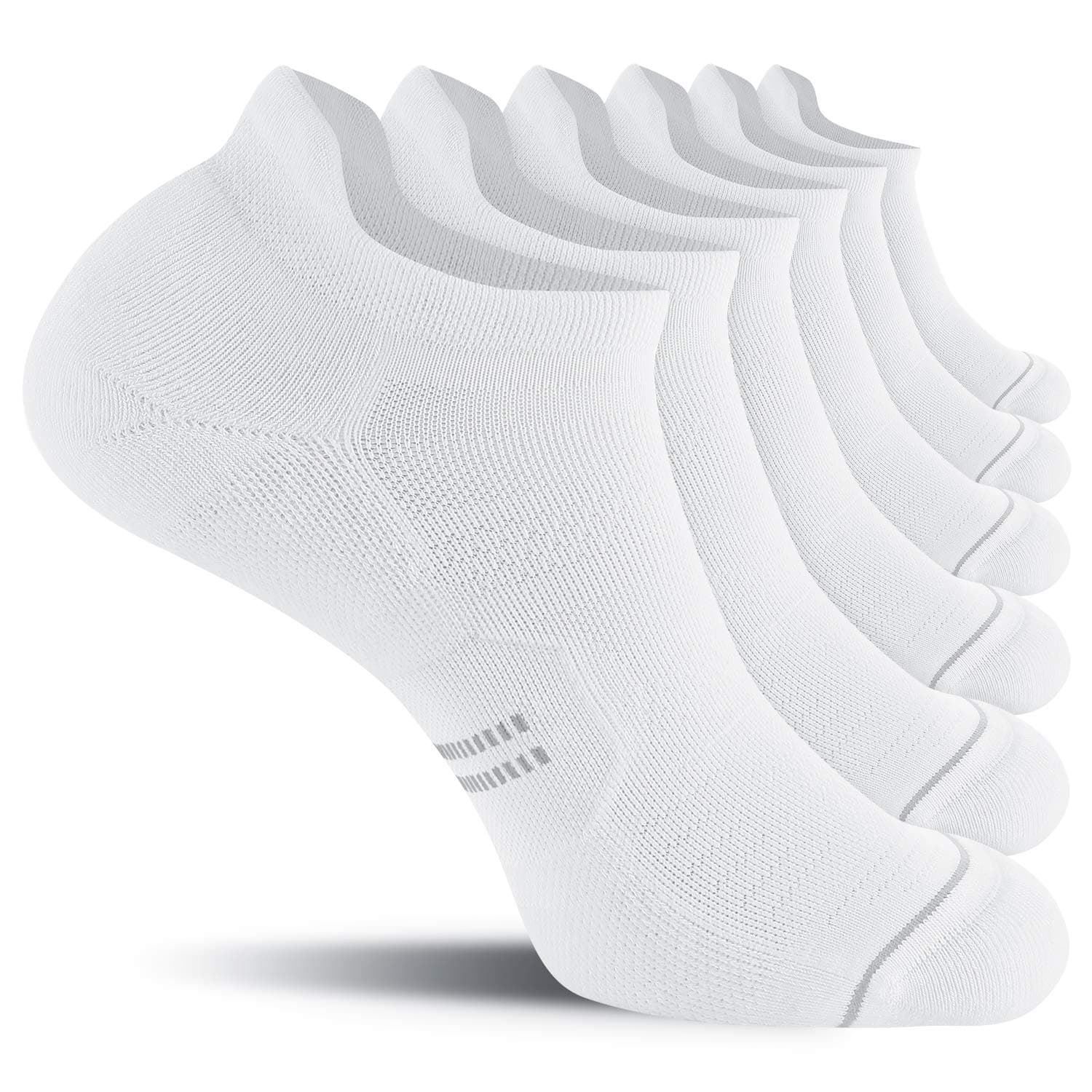 6 Pack Men's Running Ankle Socks with Cushion, Low Cut Athletic Sport Tab Socks