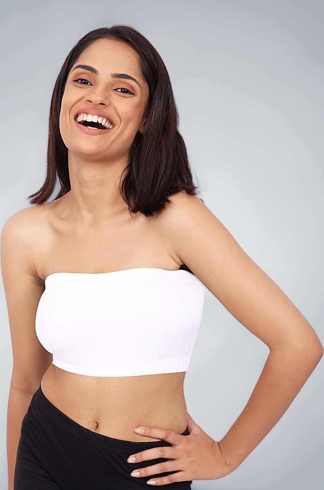 DChica Slip-on Strapless Bra for Women's, Cotton Non-Padded Full Coverage Wire Free Tube Bra for Low-Cut Tops, Dresses, Off Shoulder/Crop Tops & Western Outfits (Pack of 1 Bra)