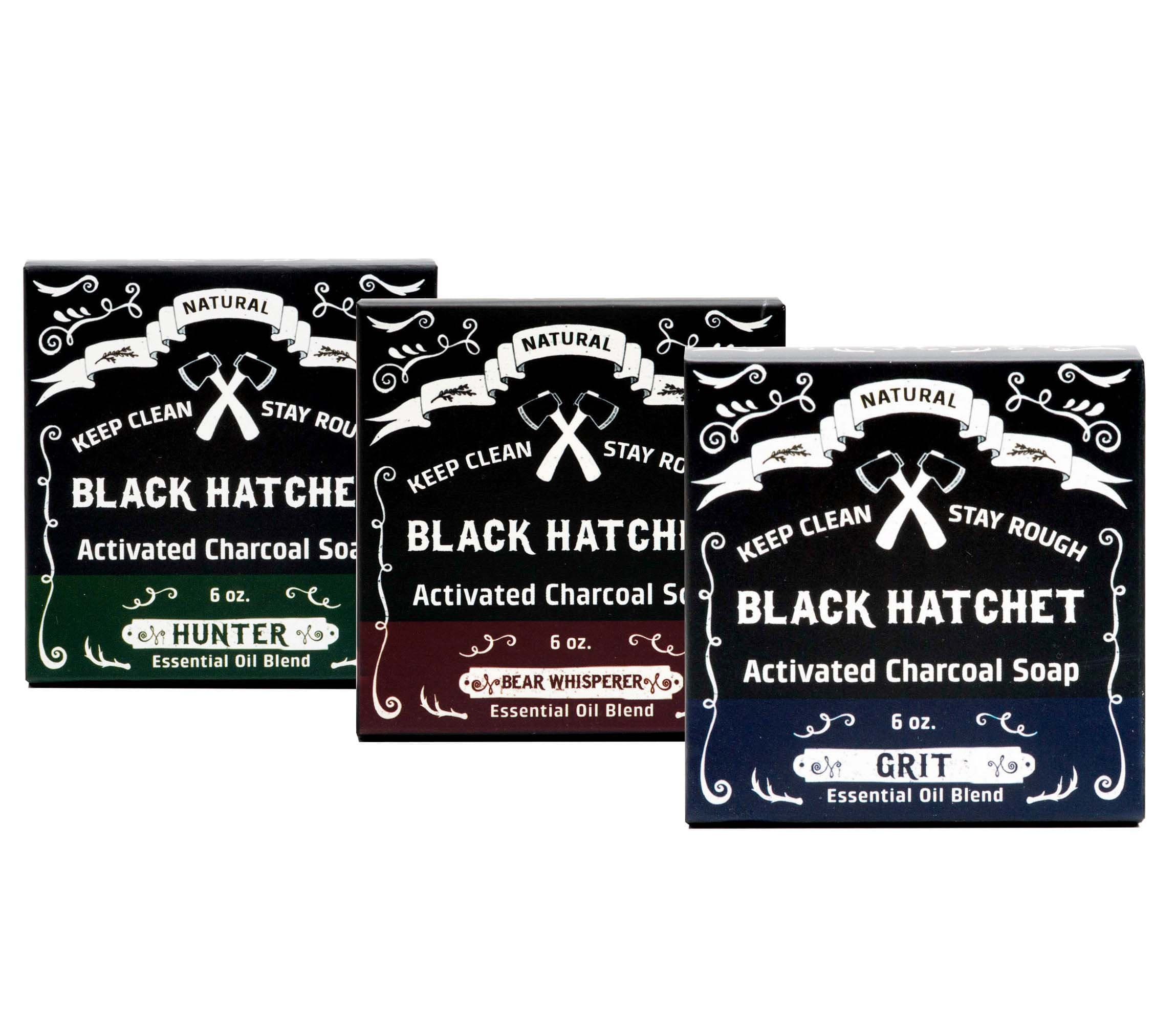 Charcoal Soap Bar Body Wash – Set of 3 All-Natural Bamboo Charcoal Bar Soap for Men – Hydrating Activated Charcoal Black Soap w/ Mint and Tea Tree Essential Oils – Eczema, Psoriasis and Acne Treatment