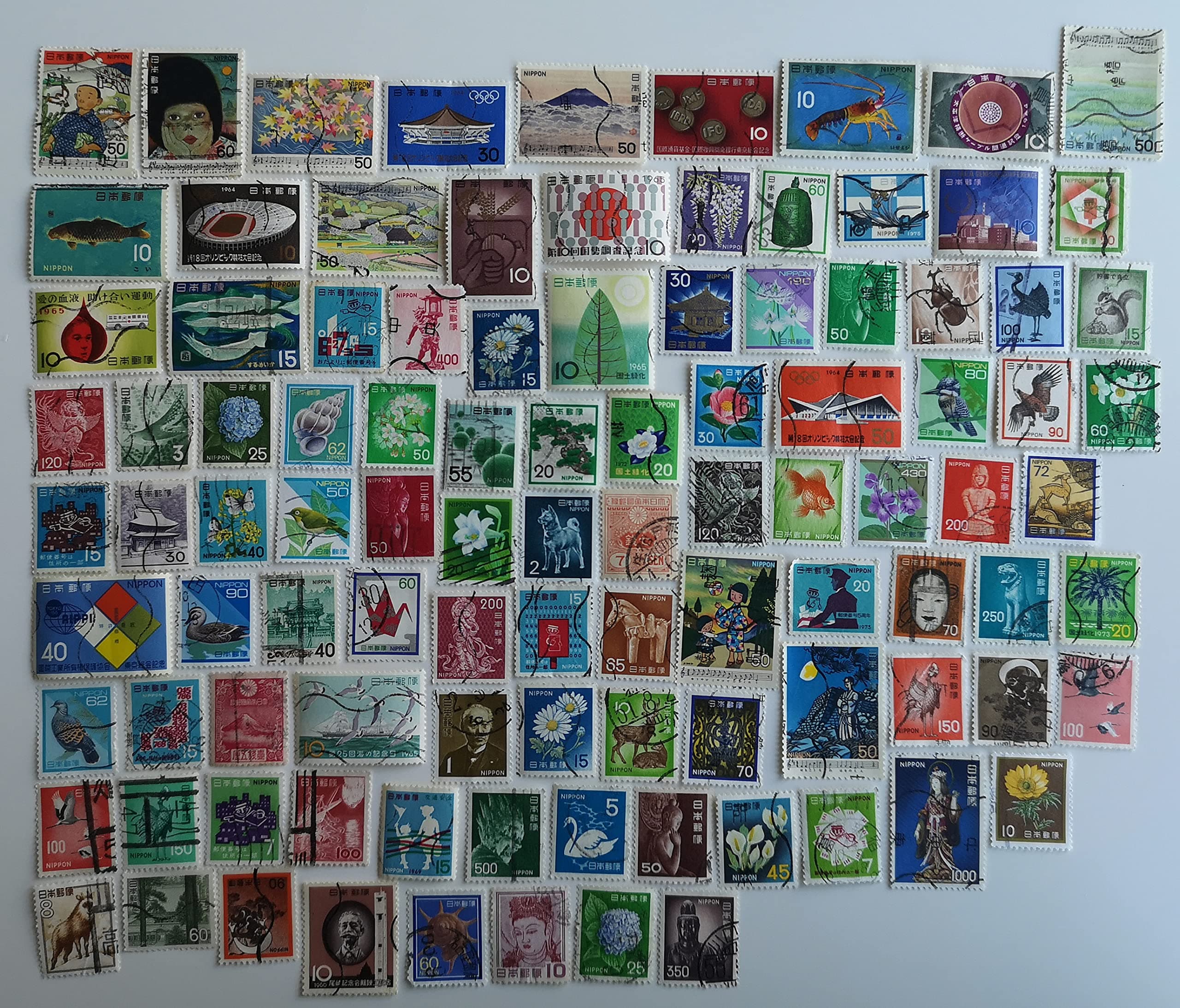 100 Different Japan Postage Stamps Collection (Stamps for Collectors)