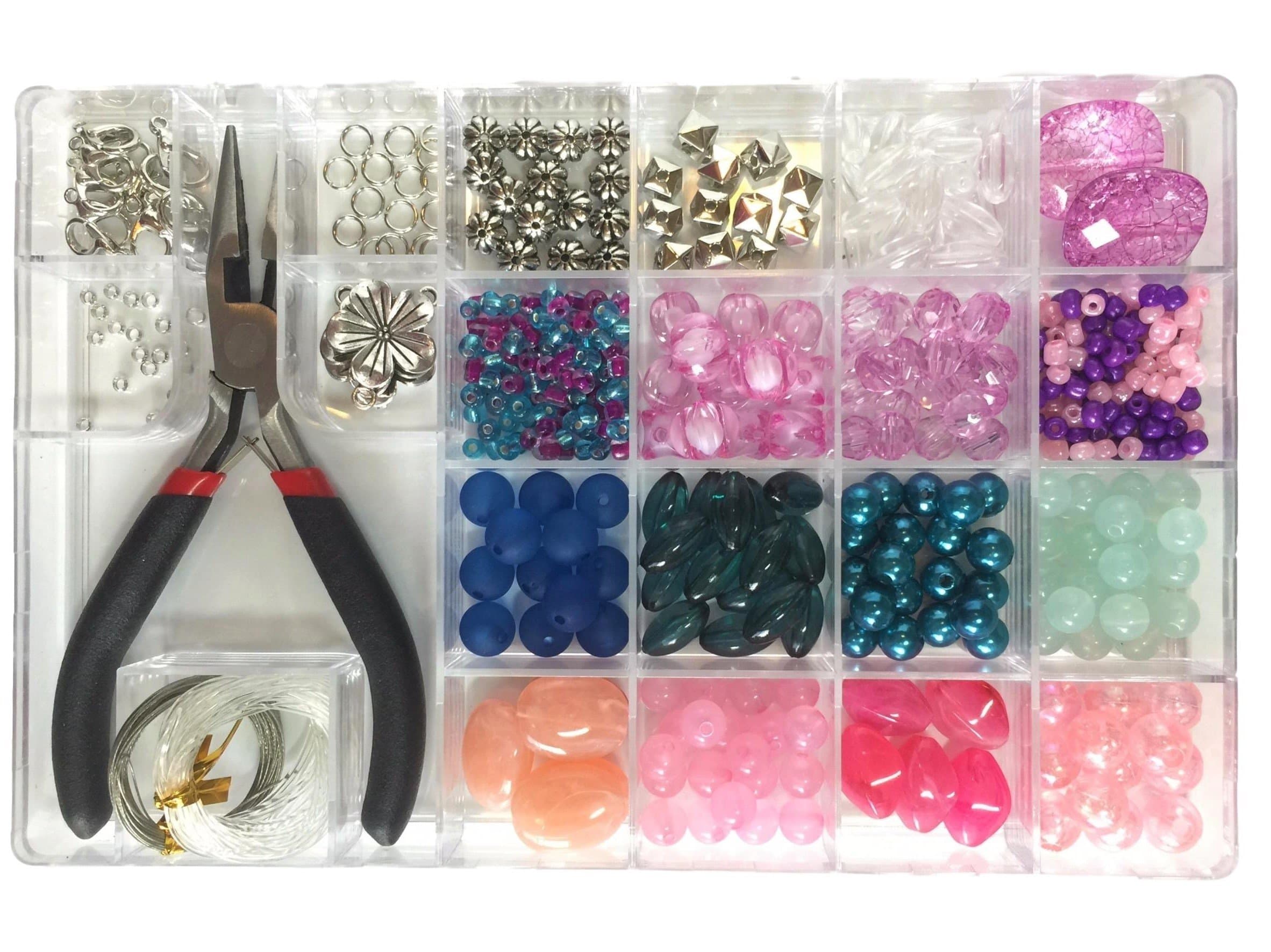 Jewelry Making Kit- Everything Included it This Beginners Jewelry kit. Girls and Teens Will Love Exploring Their Creativity! Directions Included with This Fun Girl's Bead kit.