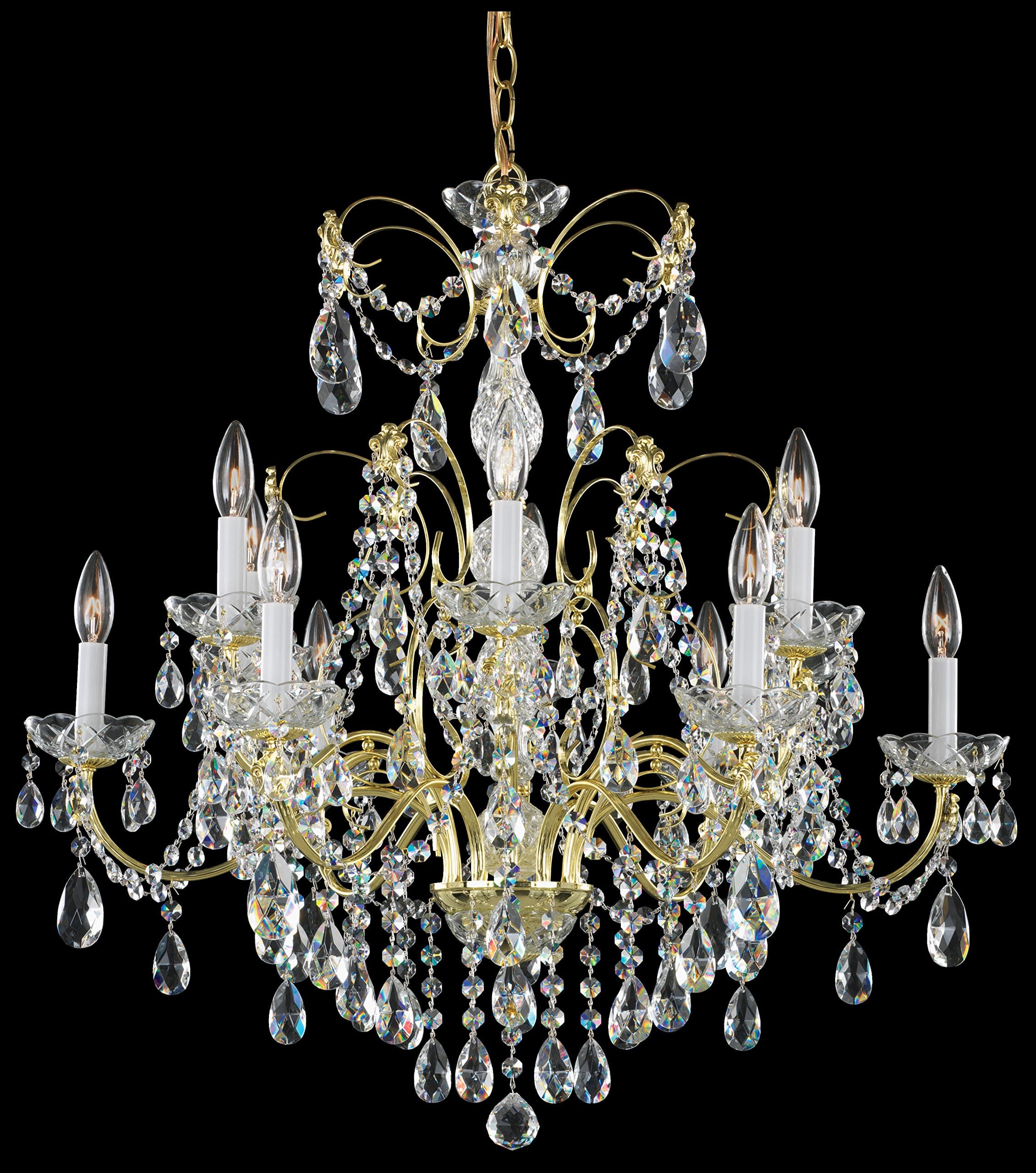 1596-20H Swarovski Lighting Madison Chandelier, Gold