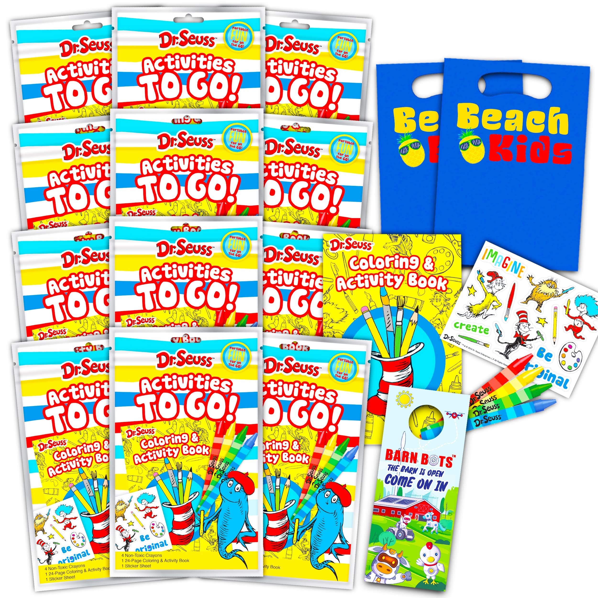 Dr. Seuss Party Favors Set Dr. Seuss Party Supplies Bundle - 12 Pack Dr Seuss Party Decor with Dr. Seuss Coloring Books, Dr. Seuss Rewards, Stickers, and More (Dr. Seuss Birthday Party Supplies)