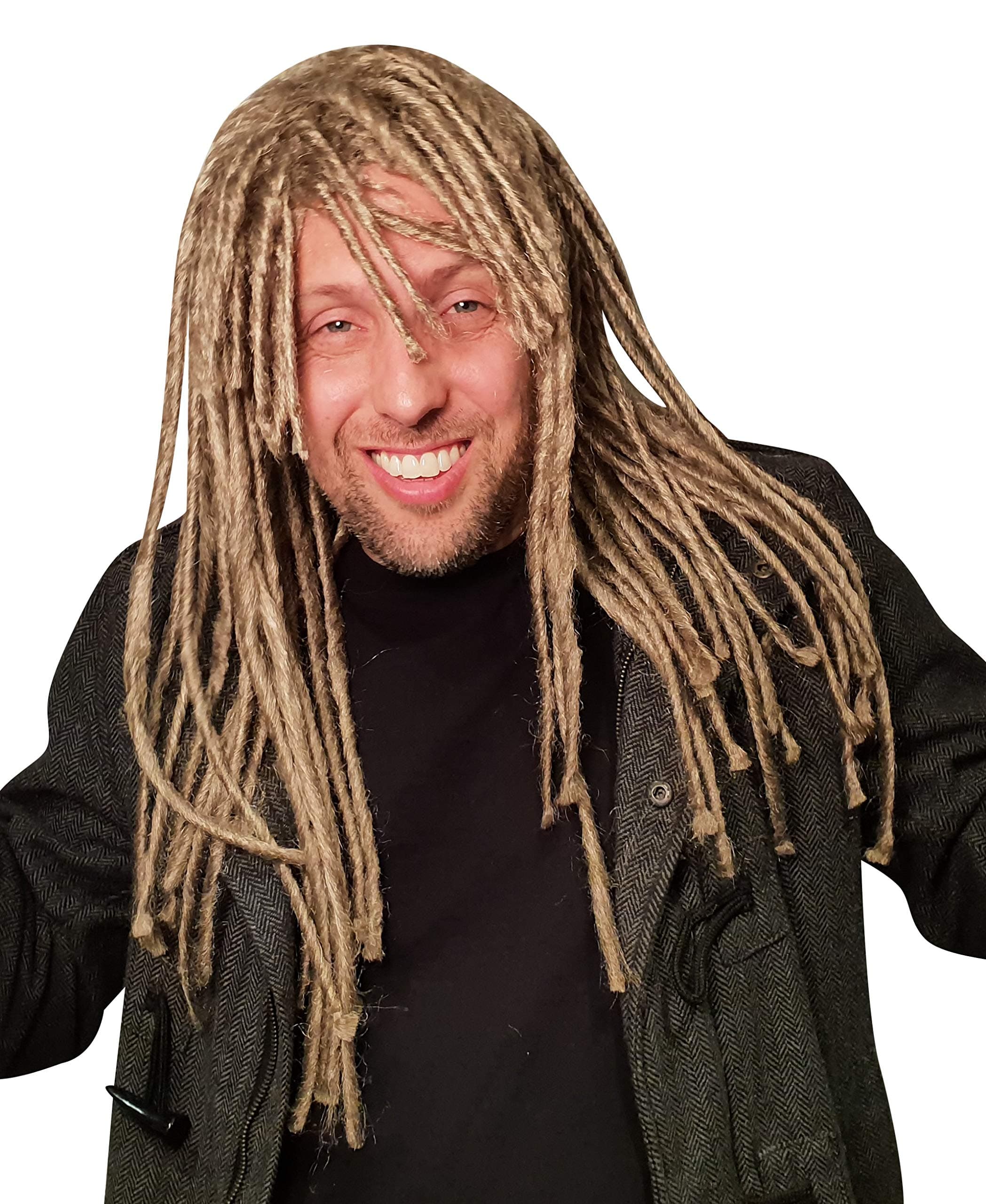 Dreadlock Wig for Men Hippie Gangster Beach Bum Reggae Rasta Man Dreads Costume
