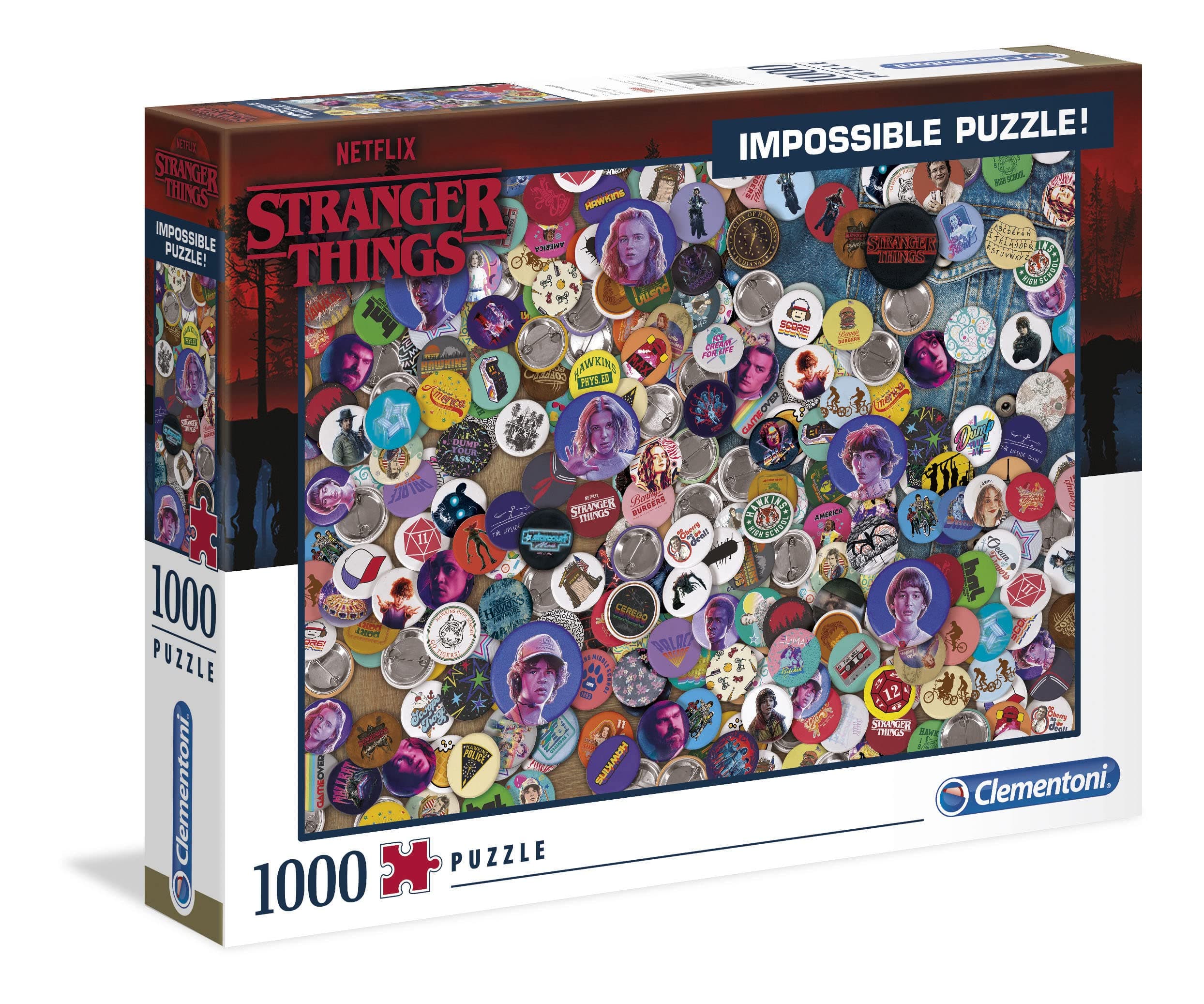 Clementoni - 39528 - Impossible Puzzle - Stranger Things - 1000 pieces - Made in Italy - jigsaw puzzles for adult - jigsaw puzzles Netflix