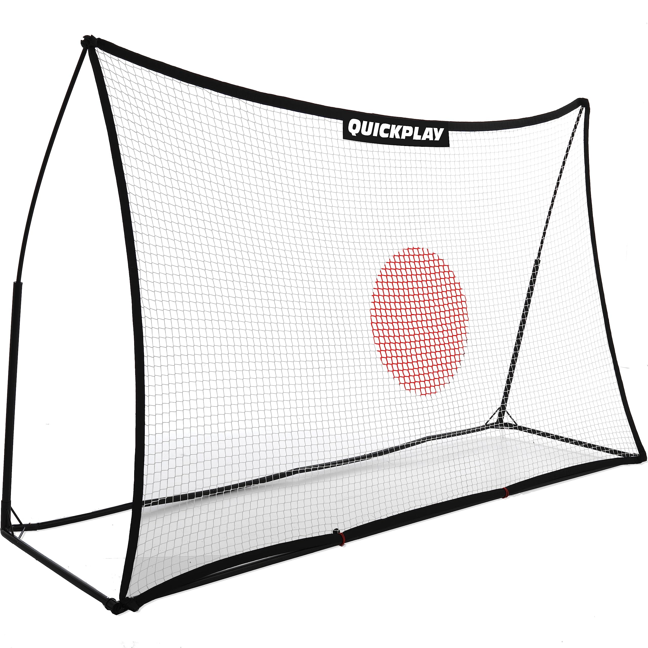 QUICKPLAY Spot Target Fußballnetz-Serie | Tragbarer Fußballtrainer für Ballfertigkeiten – mit kostenloser eCOACH-Trainings-App | Fußball-Rebound-Netz in 3 Größen erhältlich