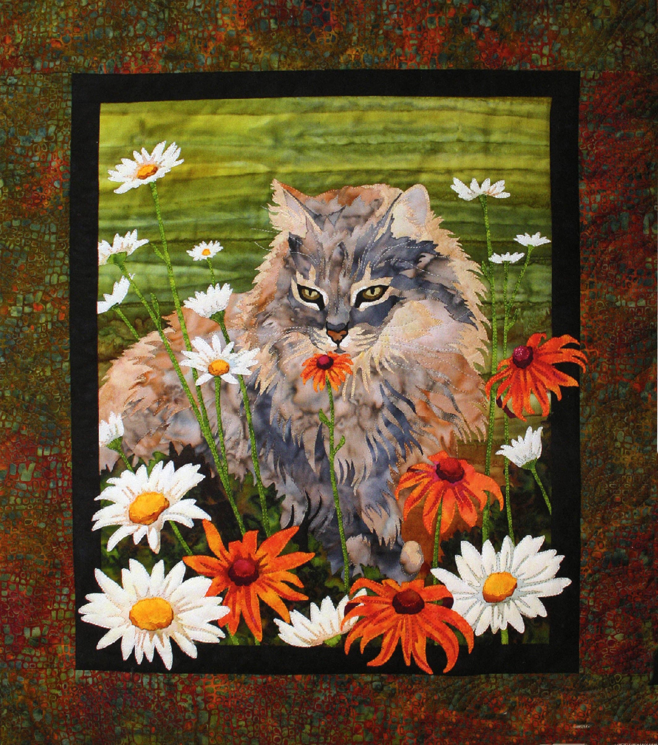 Flo Flo Cat in Garden Toni Whitney Designs Applique Quilt Pattern
