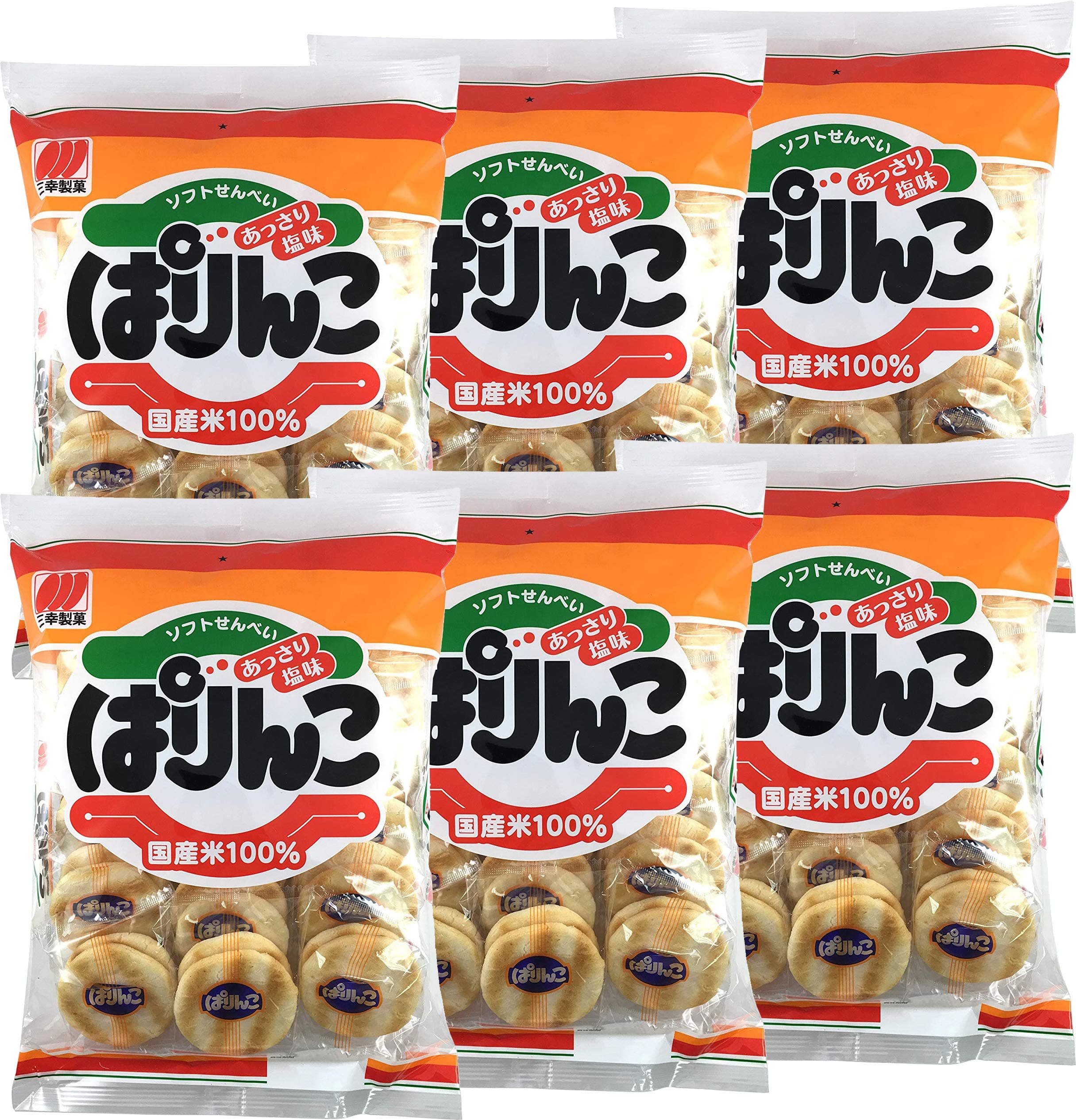 Sanko Parinko Rice Crackers 33pcs 4.37oz (6 Pack)