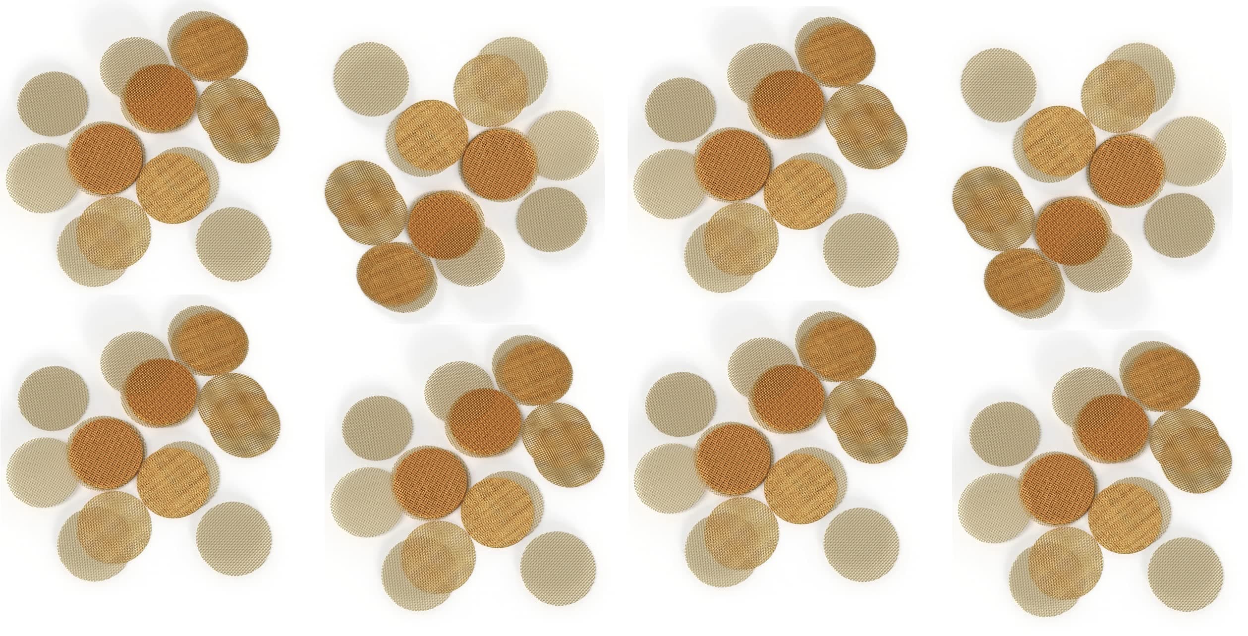 BMTick 15mm Pipe Gauze Screen for Tobac Pipes and Bongs - Pure Brass Construction & Easy to Install (100 Pack)