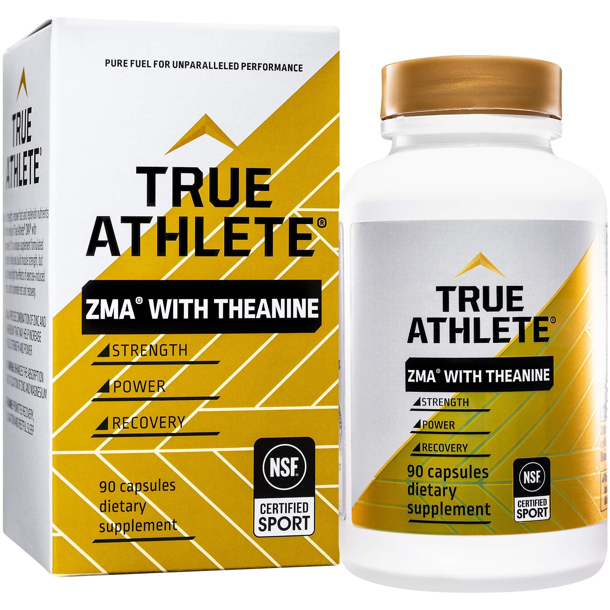 True Athlete ZMA with Theanine – Supports Muscle Recovery, Strength & Sleep – Zinc, Magnesium, Vitamin B6 & Theanine Formula for Relaxation & Performance (90 Capsules)