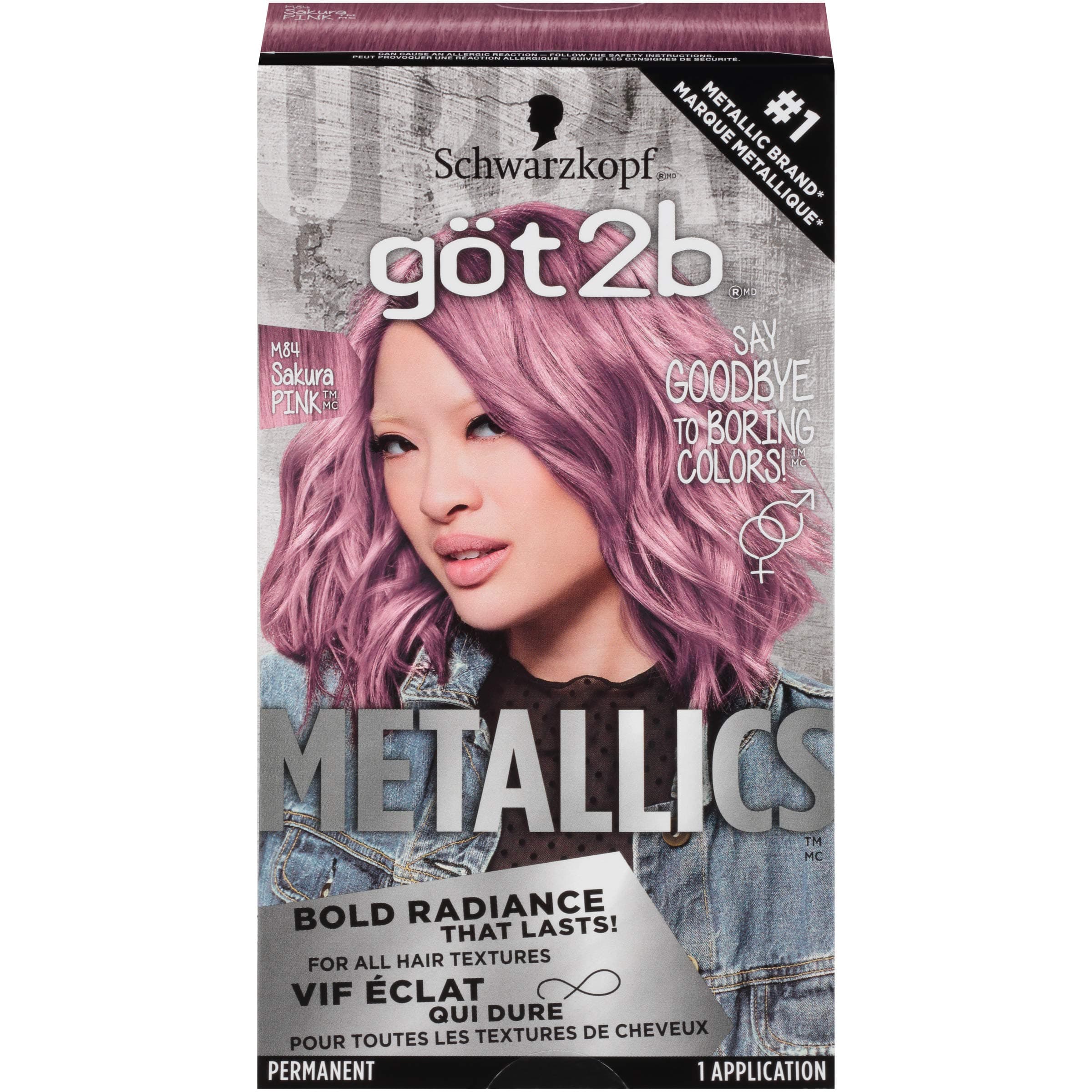 Metallics Permanent Hair Color, M84 Sakura Pink