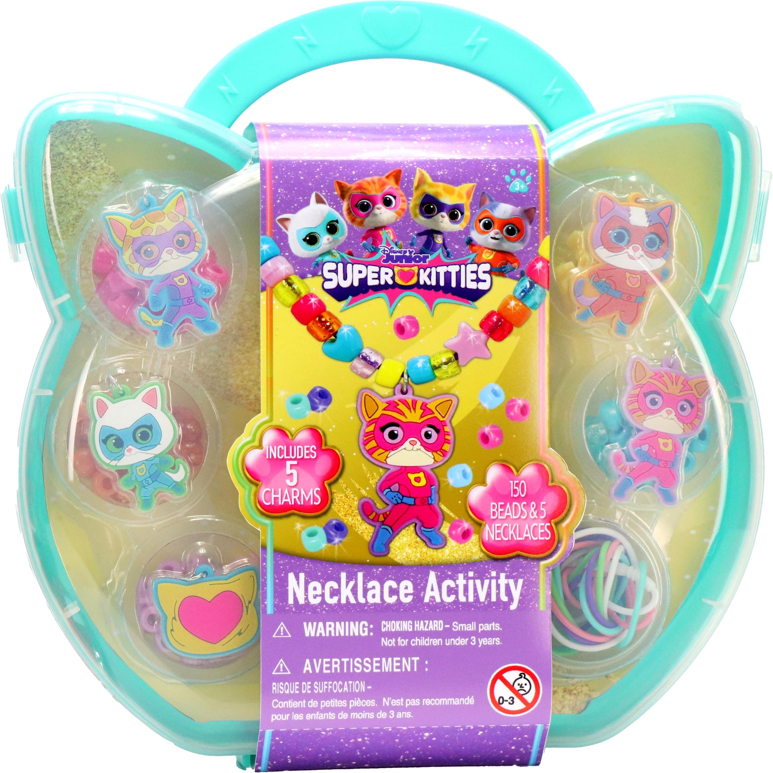 Disney Junior SuperKitties Necklace Activity, 160-Piece Jewelry Making Kit, Preschool Arts and Crafts
