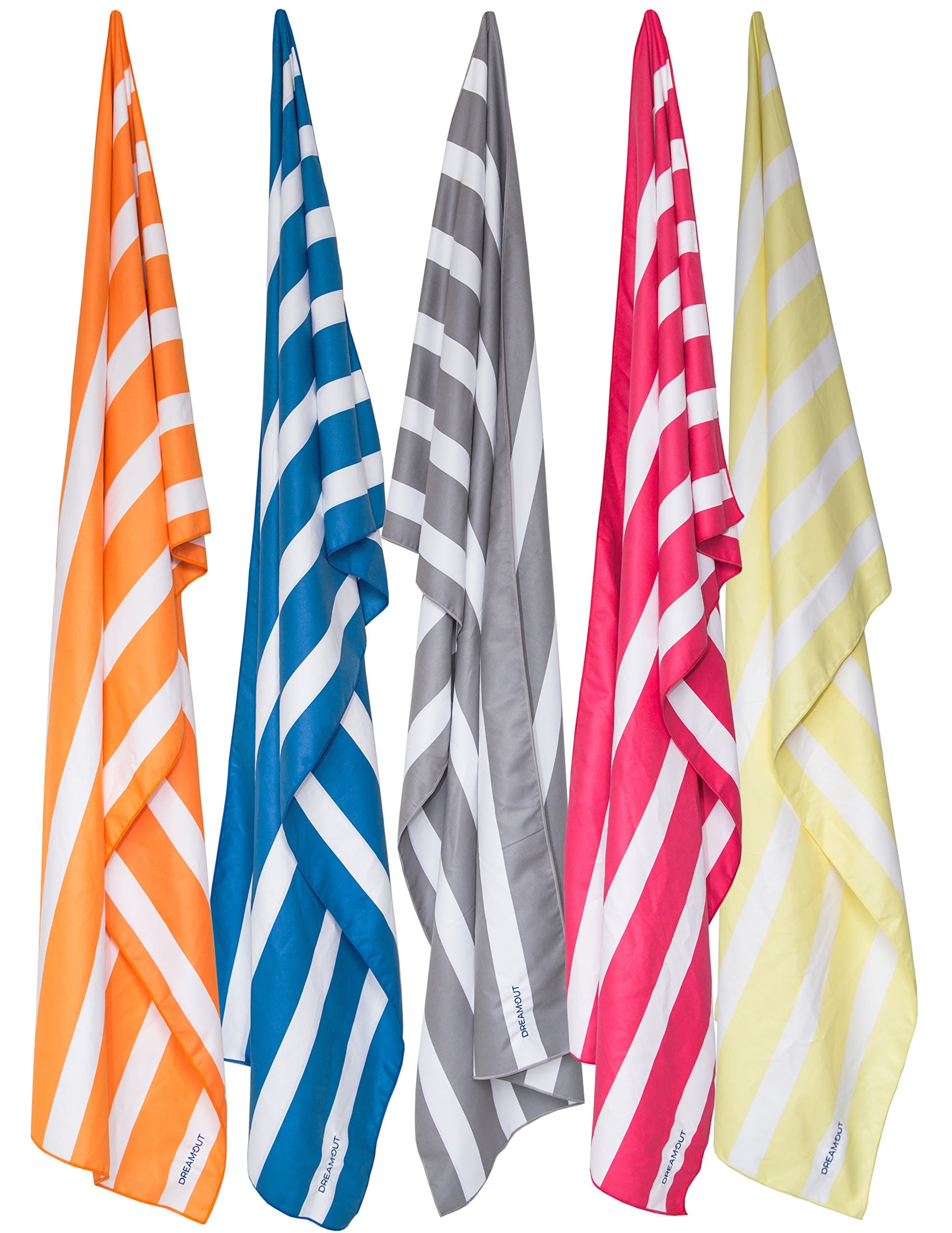 dreamout XL Beach Towel, Plush Oversized Micro Fiber Quick Drying Beach Set, Striped Colorful Sand Free Swim Pool Towels for Adults and Kids